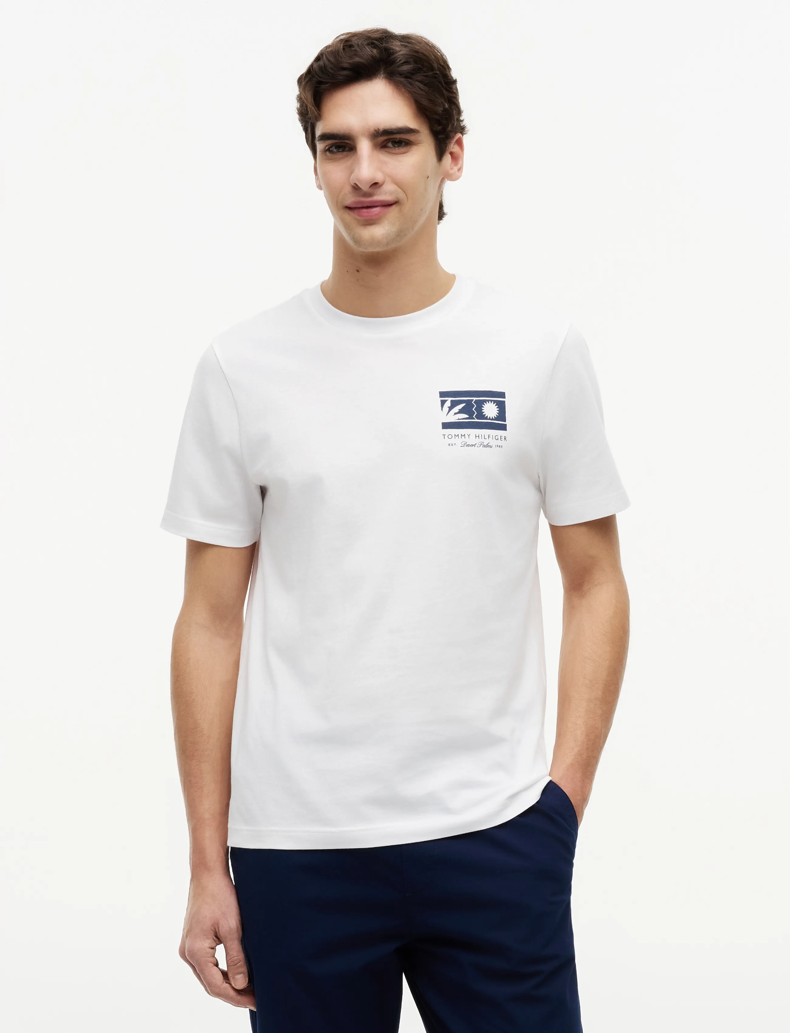Tommy Hilfiger MONO SUN GRAPHIC REGULAR TEE - T-Shirts - WHITE / white