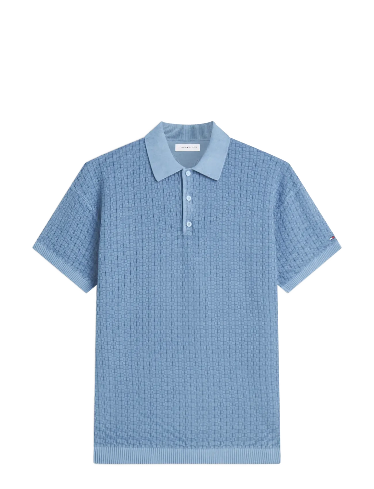 Tommy Hilfiger - GMD STRUCTURE SS POLO - kootud polosärgid - brisk blue - 1