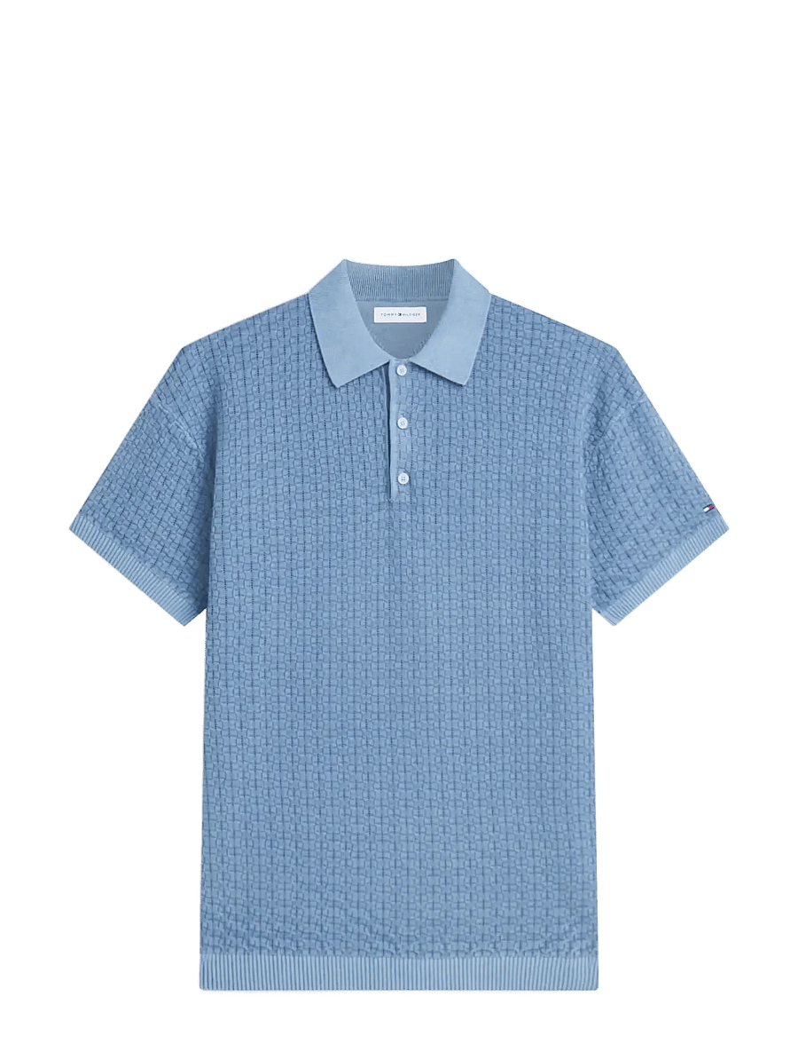 Tommy Hilfiger - GMD STRUCTURE SS POLO - kootud polosärgid - brisk blue - 1