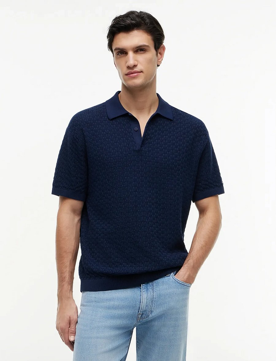 Tommy Hilfiger - GMD STRUCTURE SS POLO - kootud polosärgid - carbon navy - 0