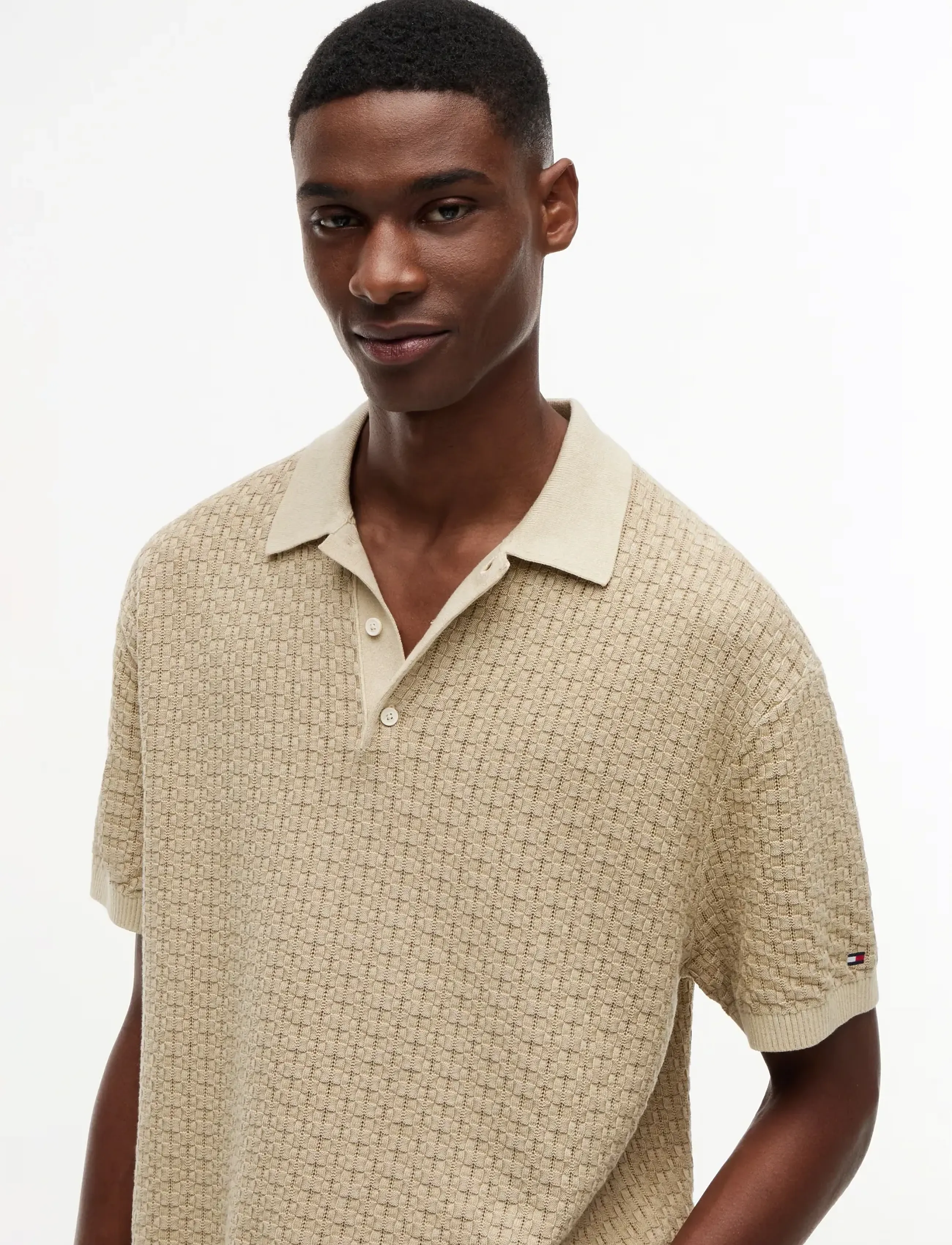 Tommy Hilfiger - GMD STRUCTURE SS POLO - langärmlige strick-polohemden - sandalwood - 3