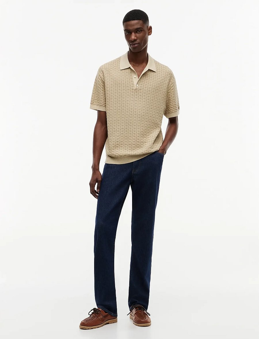 Tommy Hilfiger - GMD STRUCTURE SS POLO - langärmlige strick-polohemden - sandalwood - 4