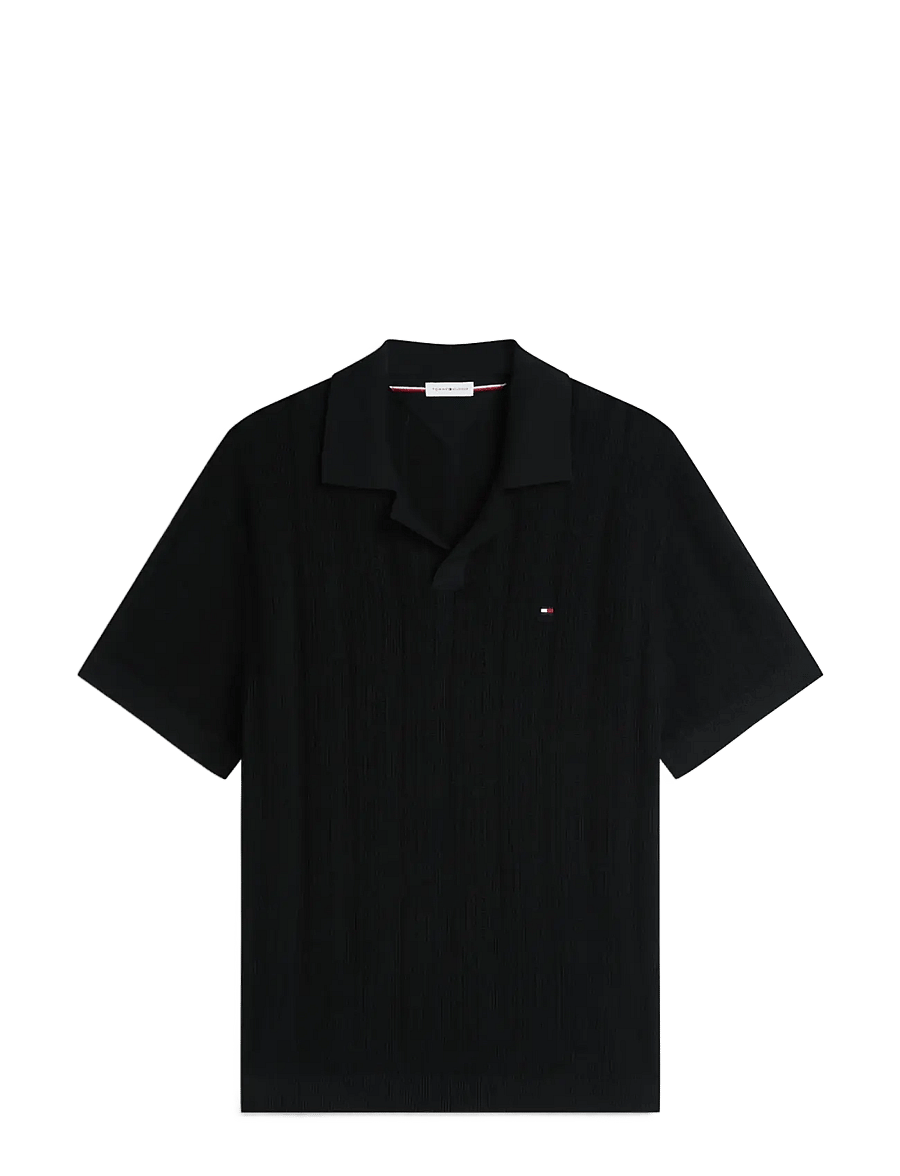 Tommy Hilfiger - POINTELLE STRUCTURE RESORT POLO - kortärmade pikéer - black heather - 1