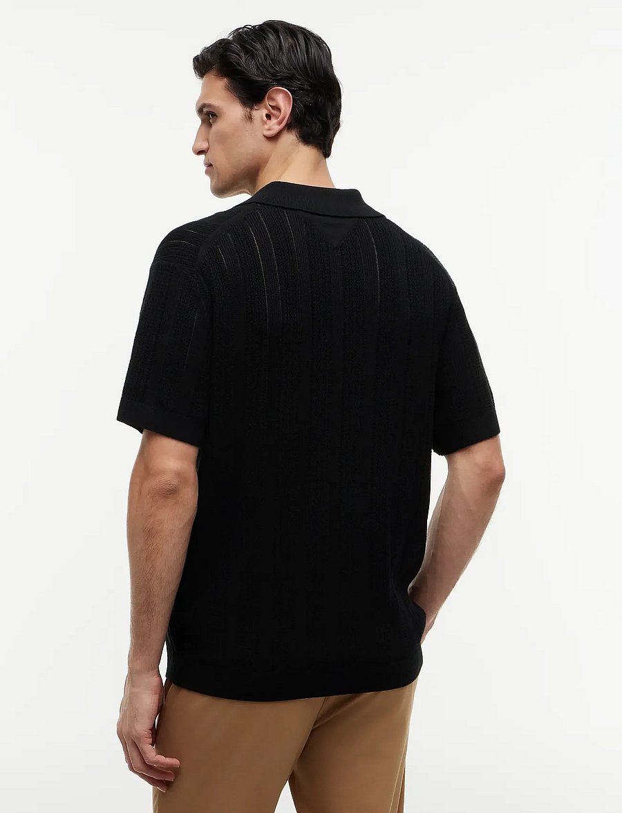 Tommy Hilfiger - POINTELLE STRUCTURE RESORT POLO - kortärmade pikéer - black heather - 2