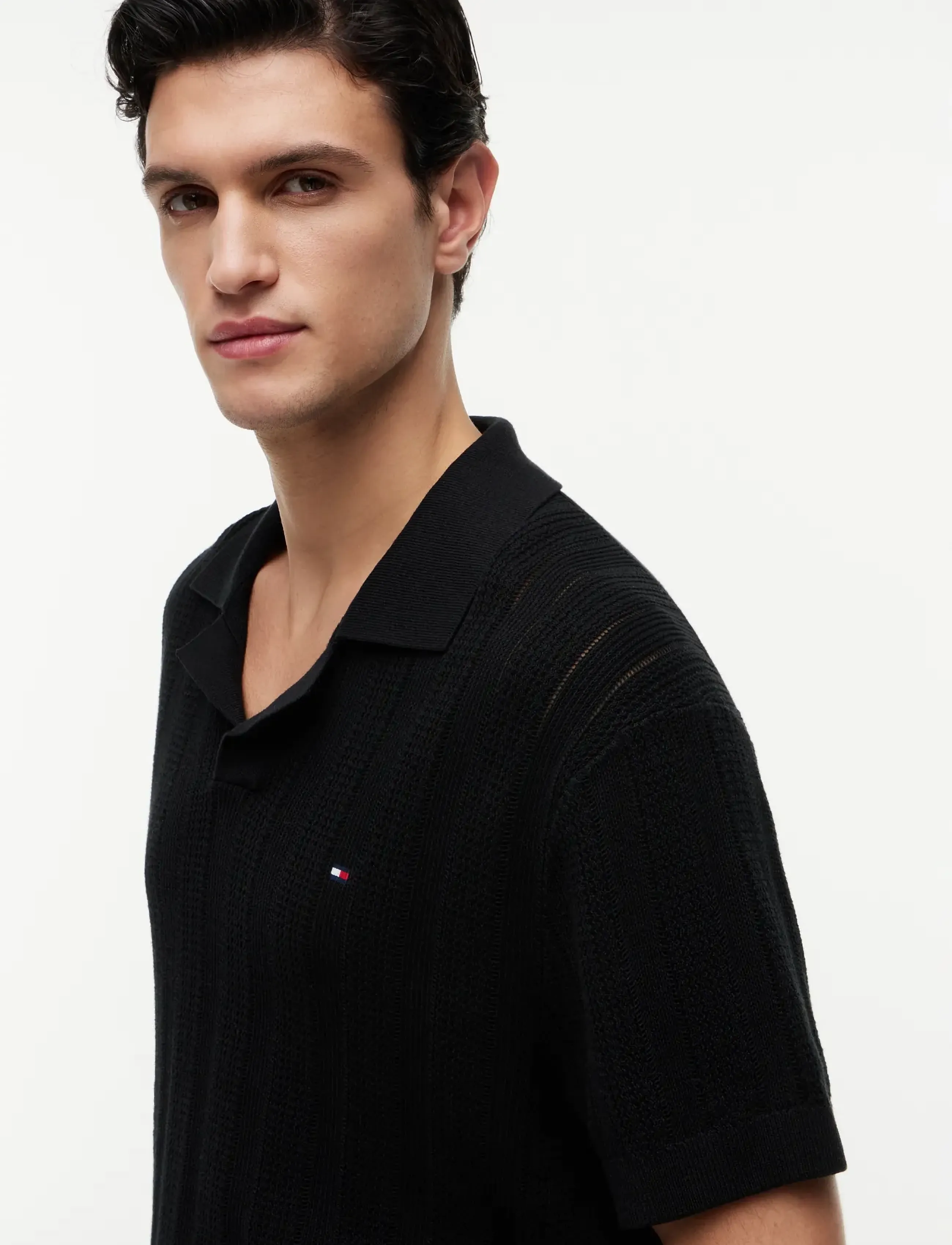 Tommy Hilfiger - POINTELLE STRUCTURE RESORT POLO - höstkläder - black heather - 3