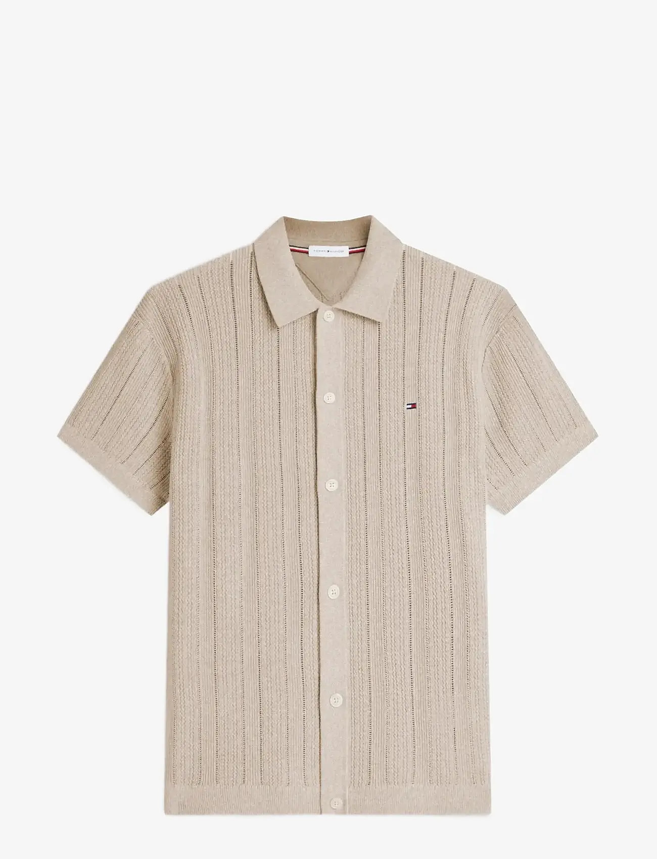 Tommy Hilfiger - POINTELLE STRUCTURE SS SHIRT - stickade pikéer - batique khaki heather - 1