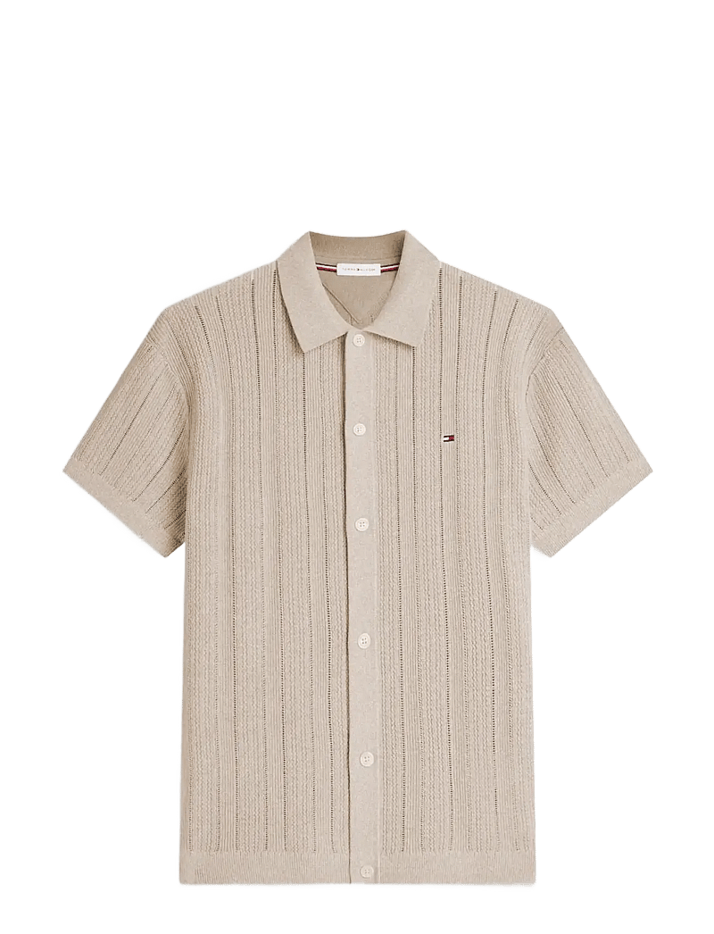 Tommy Hilfiger - POINTELLE STRUCTURE SS SHIRT - stickade pikéer - batique khaki heather - 1
