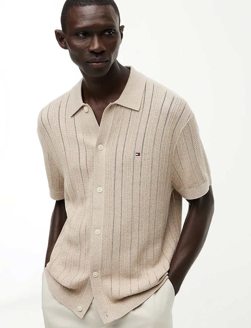 Tommy Hilfiger - POINTELLE STRUCTURE SS SHIRT - stickade pikéer - batique khaki heather - 3