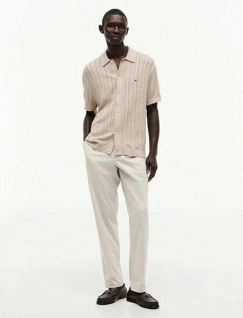 Tommy Hilfiger - POINTELLE STRUCTURE SS SHIRT - stickade pikéer - batique khaki heather - 4
