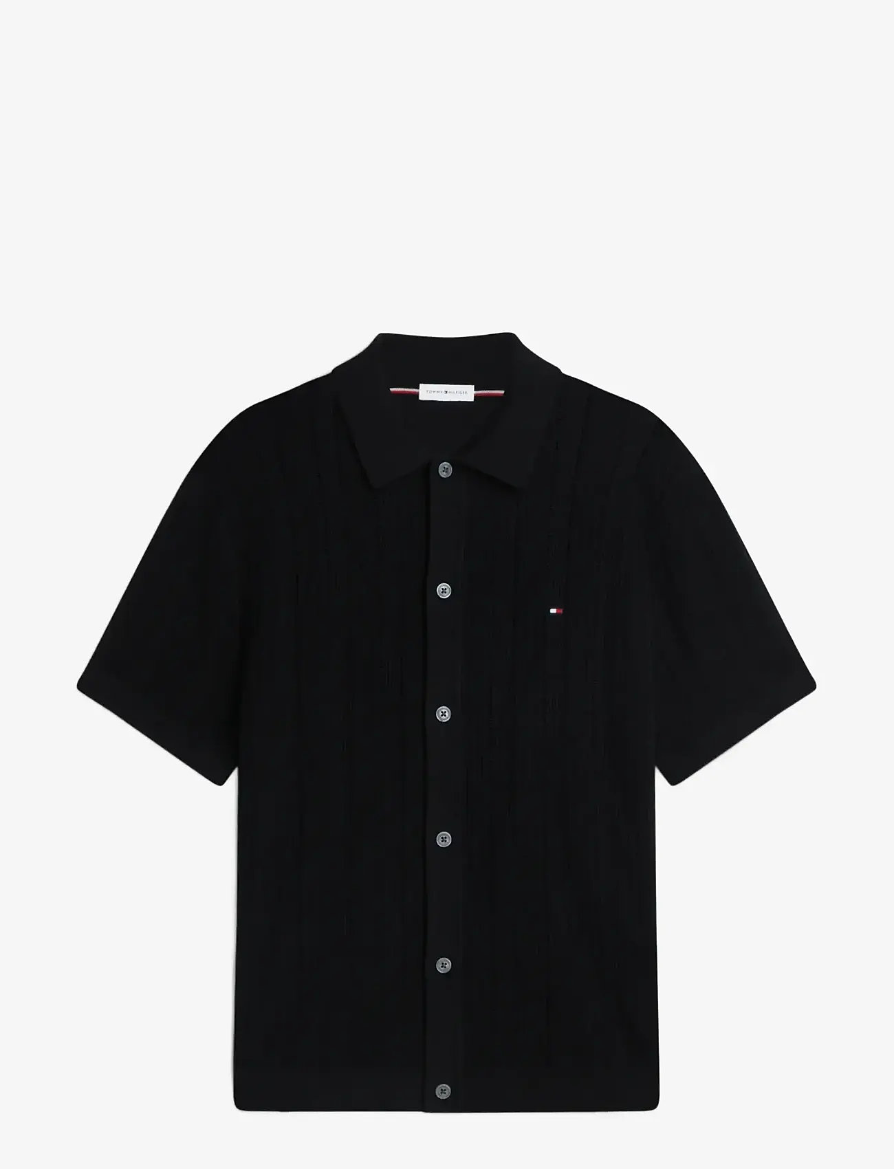 Tommy Hilfiger - POINTELLE STRUCTURE SS SHIRT - polostrik - black heather - 1