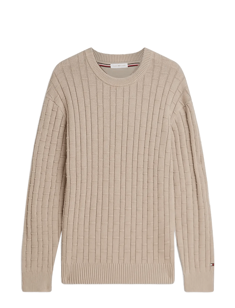 Tommy Hilfiger - MOCK CABLE CREW NECK - rund hals - batique khaki - 1