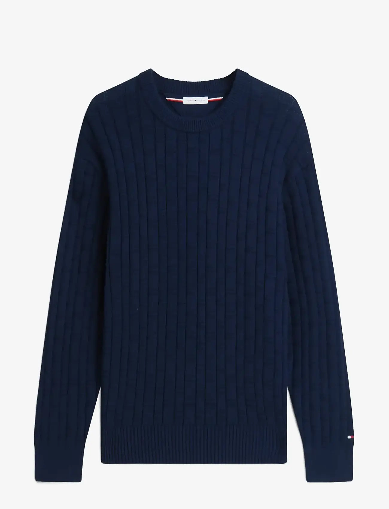 Tommy Hilfiger - MOCK CABLE CREW NECK - rund hals - carbon navy - 0