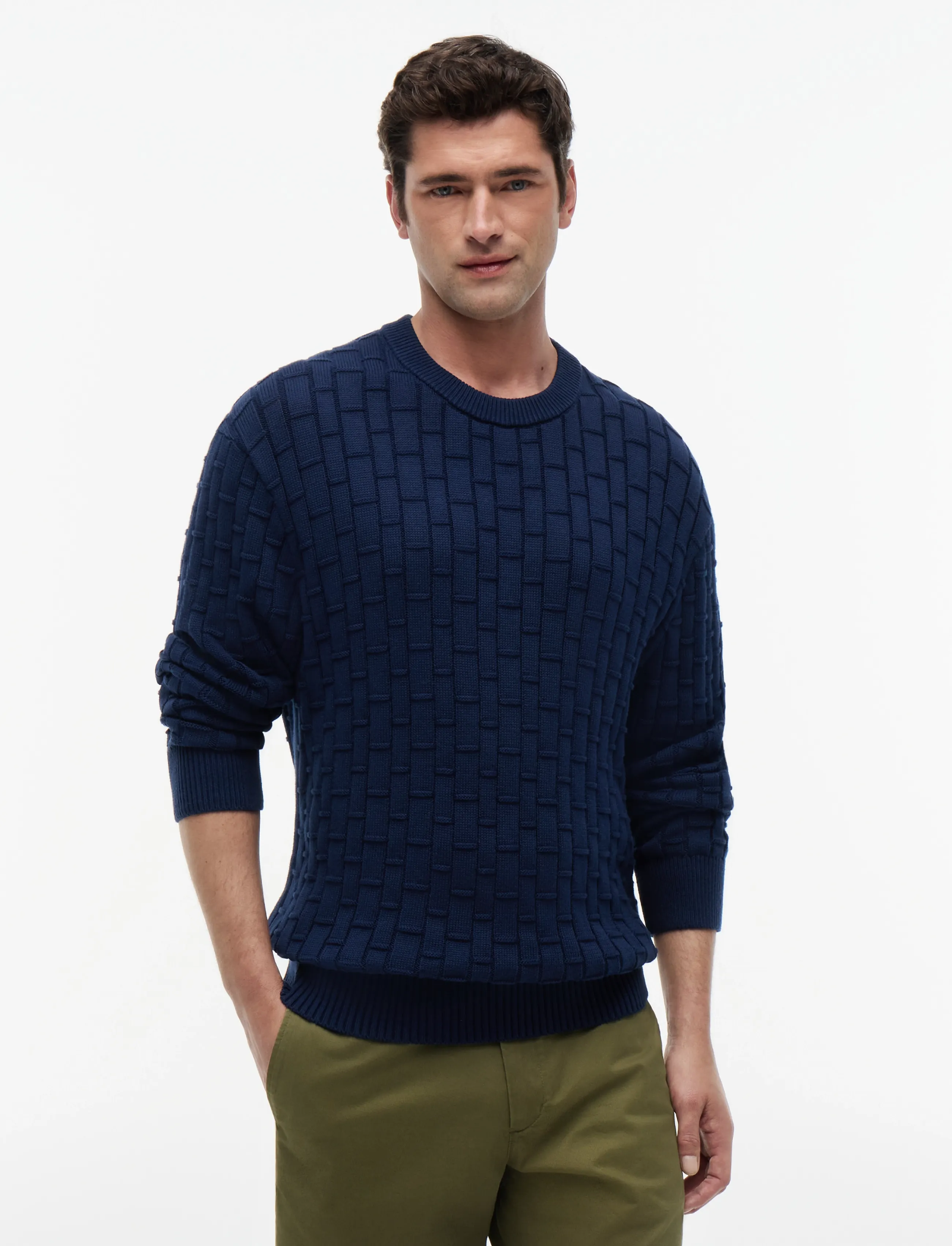 Tommy Hilfiger MOCK CABLE CREW NECK - Kudumid - CARBON NAVY / navy