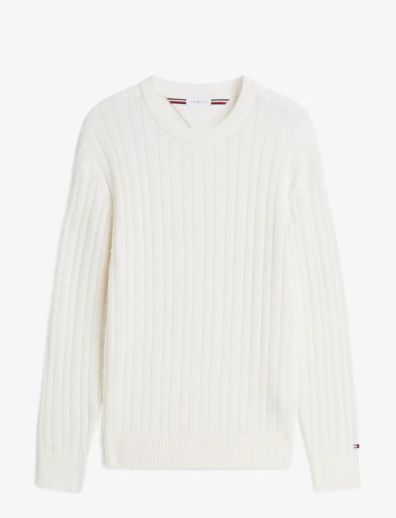 Tommy Hilfiger - MOCK CABLE CREW NECK - rund hals - ivory petal - 0