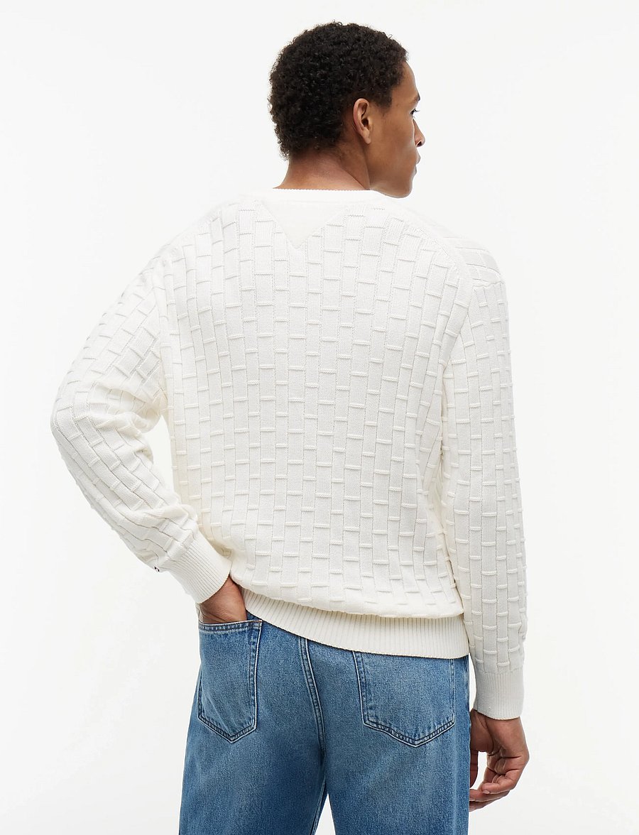 Tommy Hilfiger - MOCK CABLE CREW NECK - pyöreäaukkoiset - ivory petal - 2