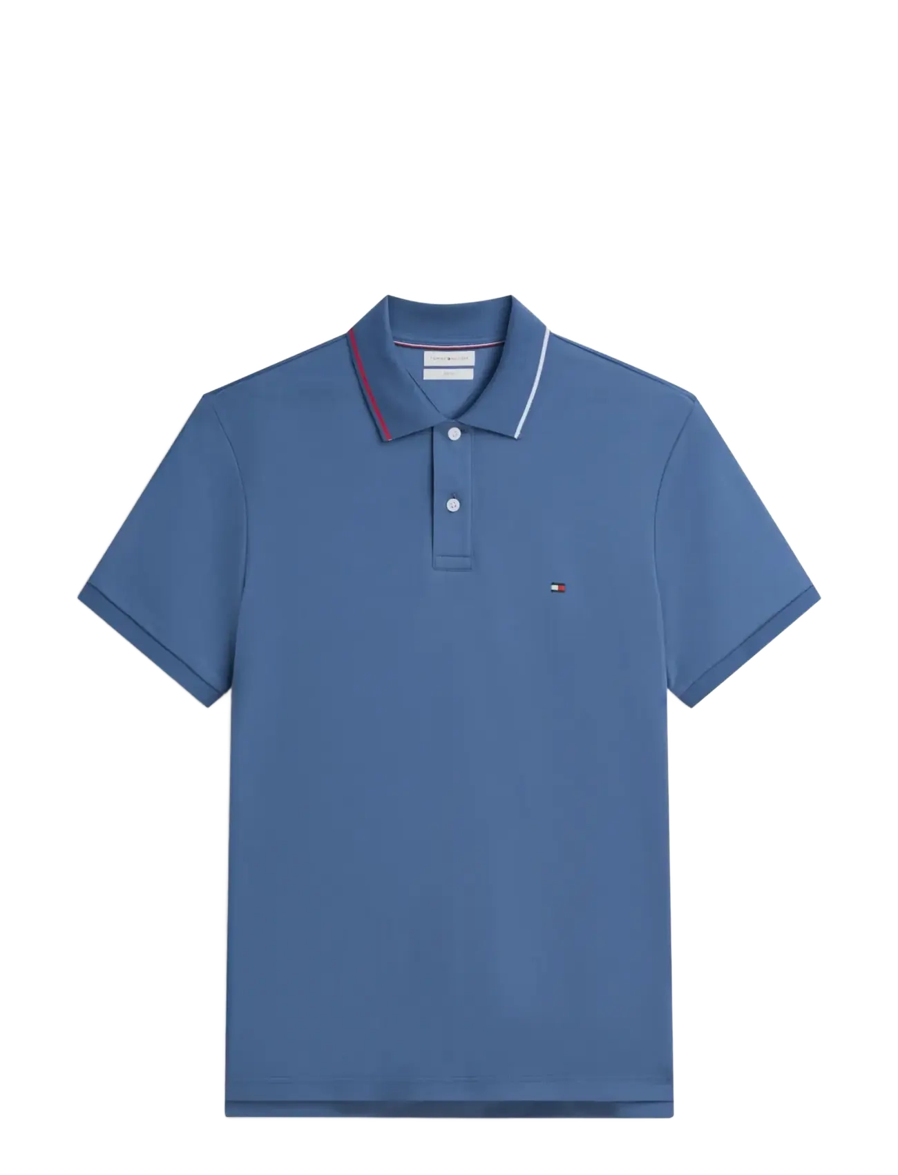 Tommy Hilfiger - LIQUID COTTON TIPPED SLIM - kortärmade pikéer - aegean sea - 1