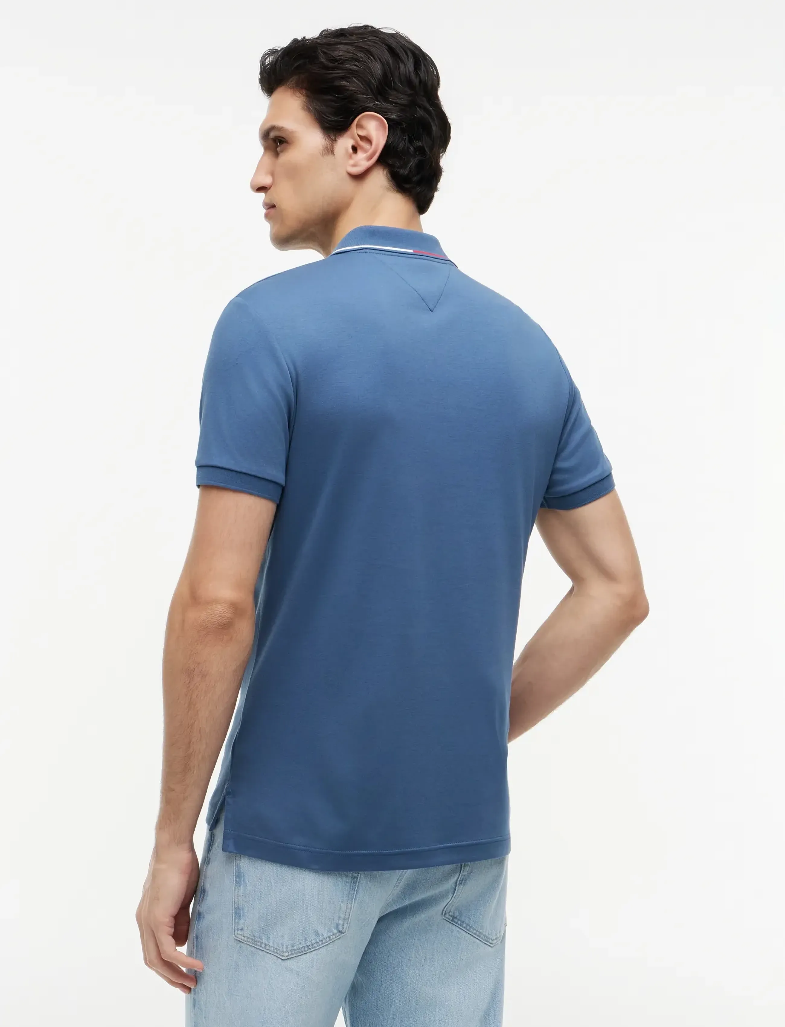 Tommy Hilfiger - LIQUID COTTON TIPPED SLIM - kortärmade pikéer - aegean sea - 2