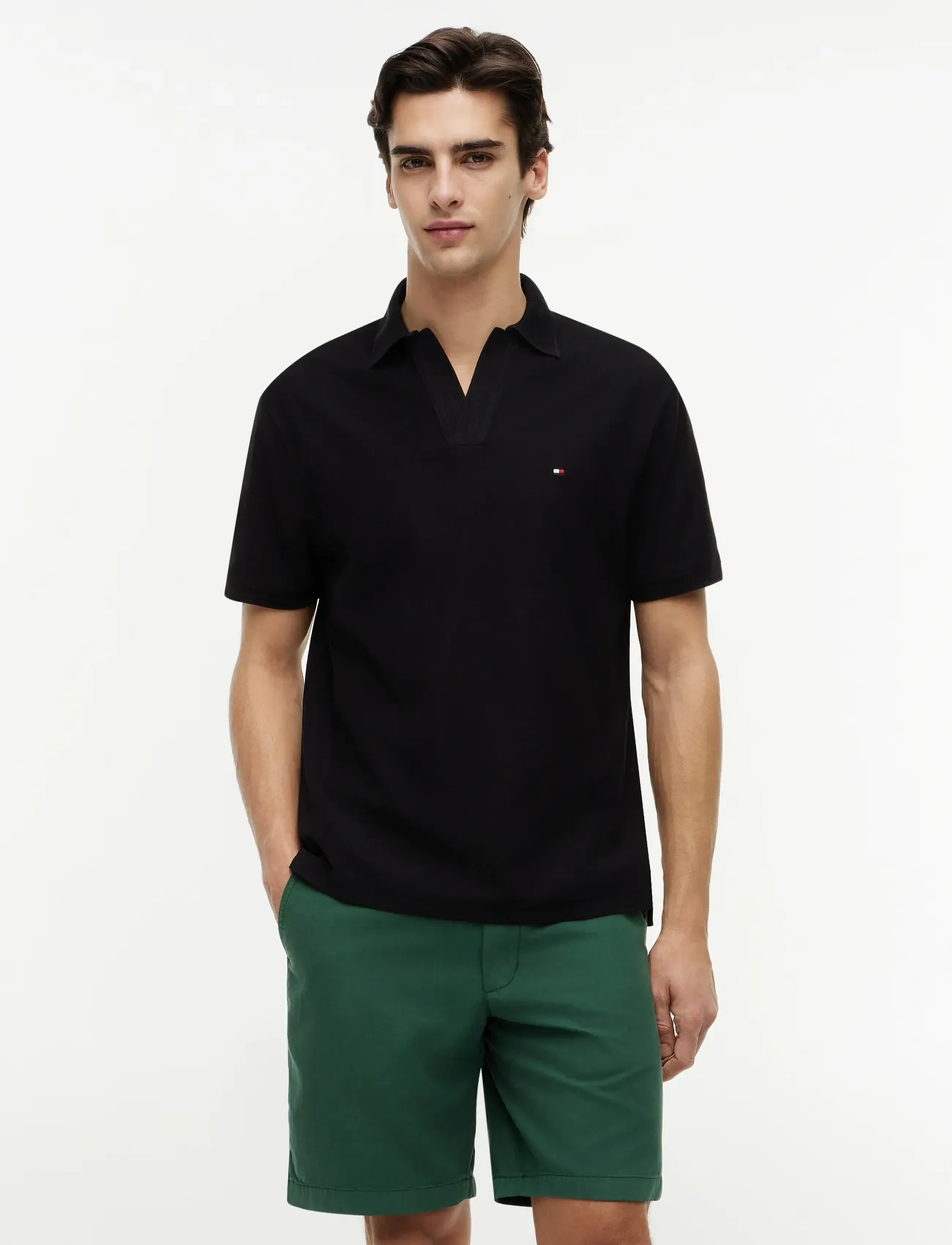 V Neck Crepe Classic Polo