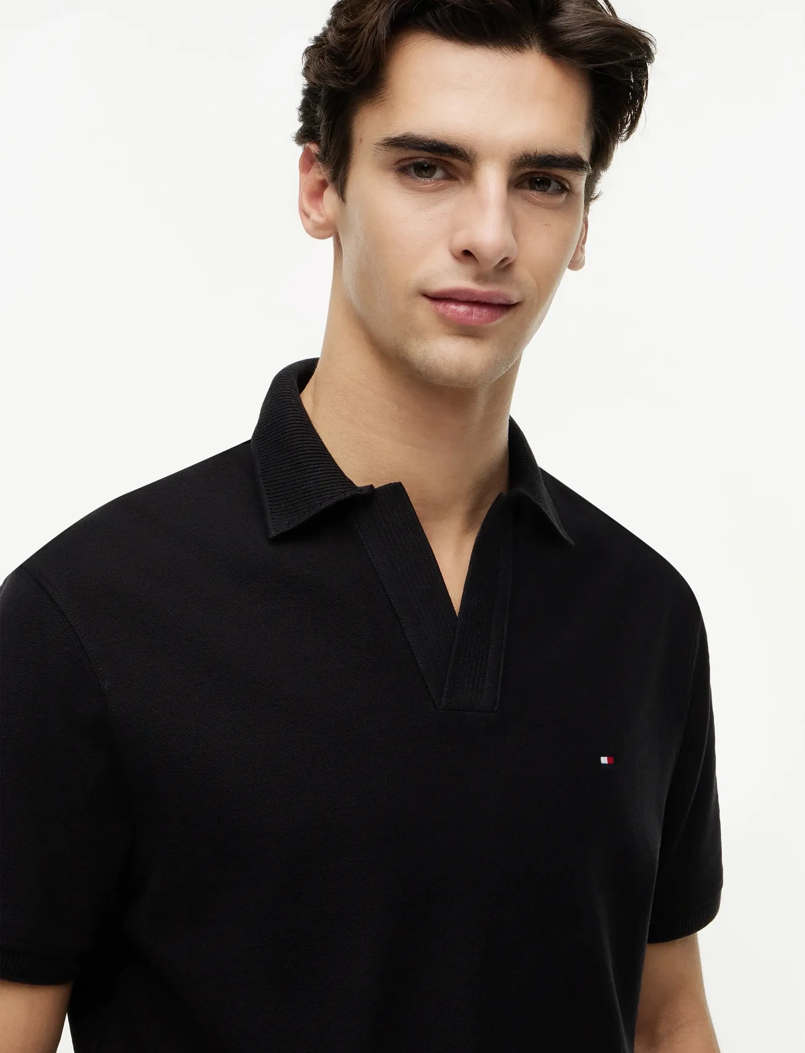 V Neck Crepe Classic Polo 3
