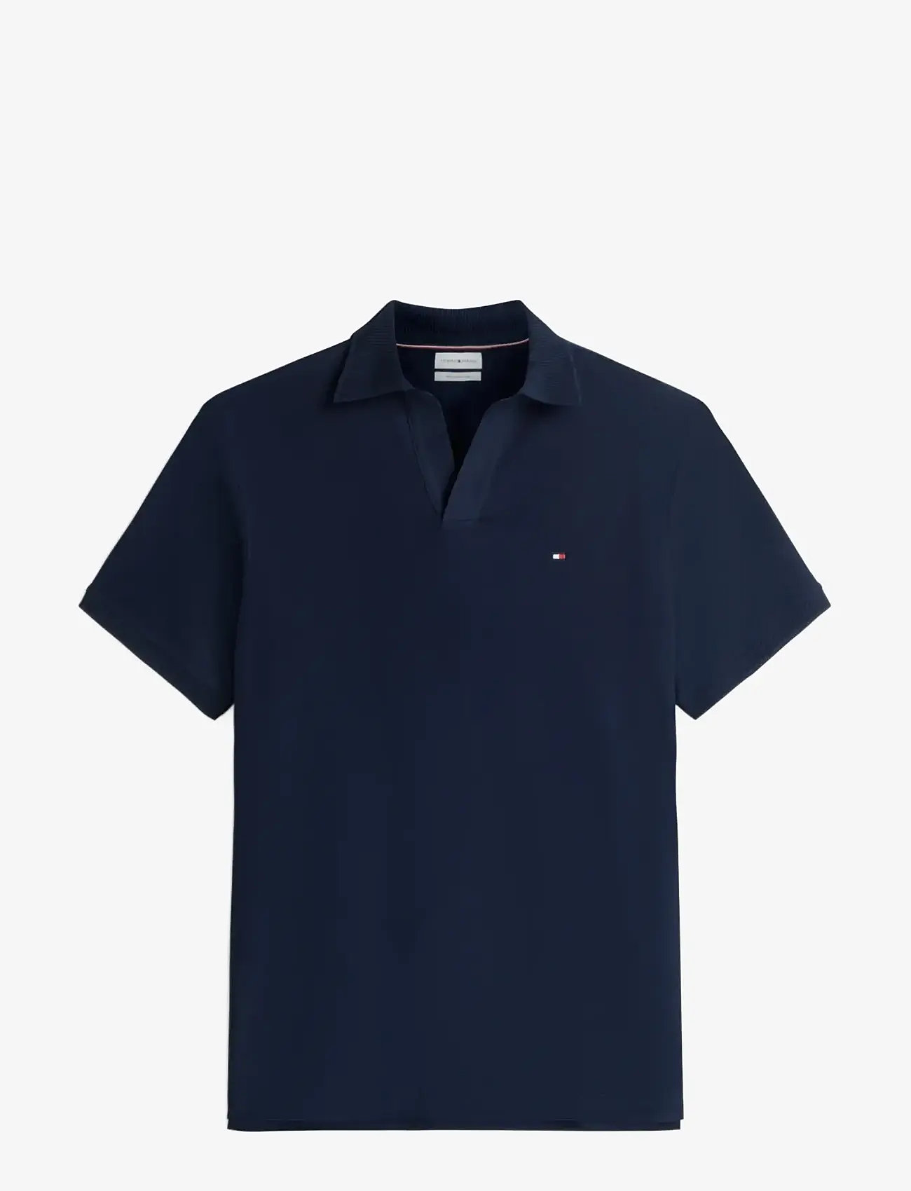 Tommy Hilfiger - V NECK CREPE CLASSIC POLO - kortærmede poloer - carbon navy - 1