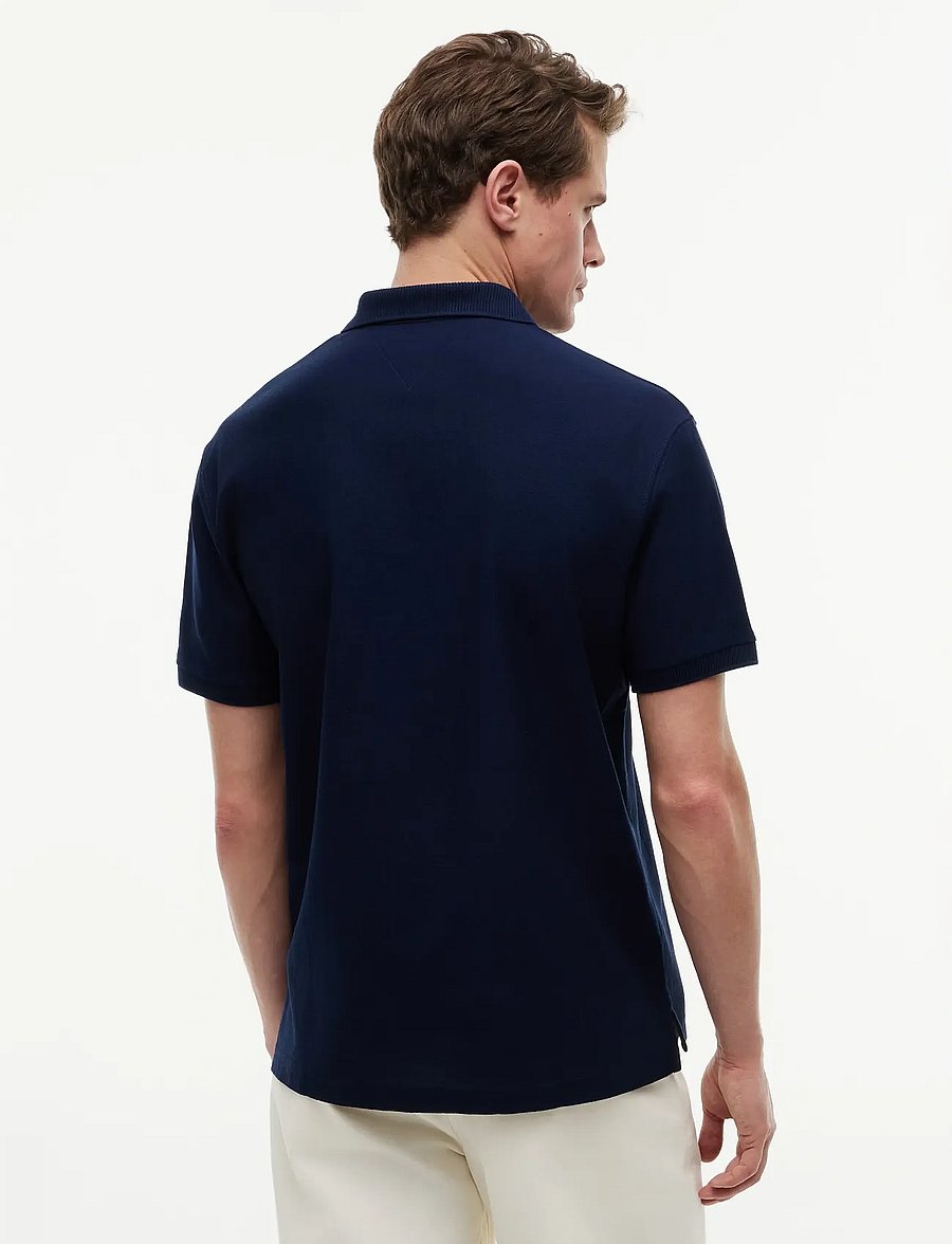 Tommy Hilfiger - V NECK CREPE CLASSIC POLO - kurzärmelig - carbon navy - 2