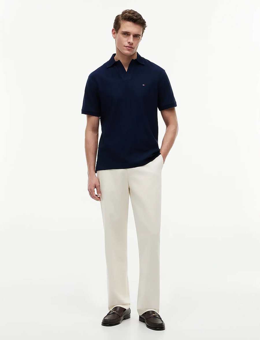 Tommy Hilfiger - V NECK CREPE CLASSIC POLO - kurzärmelig - carbon navy - 4