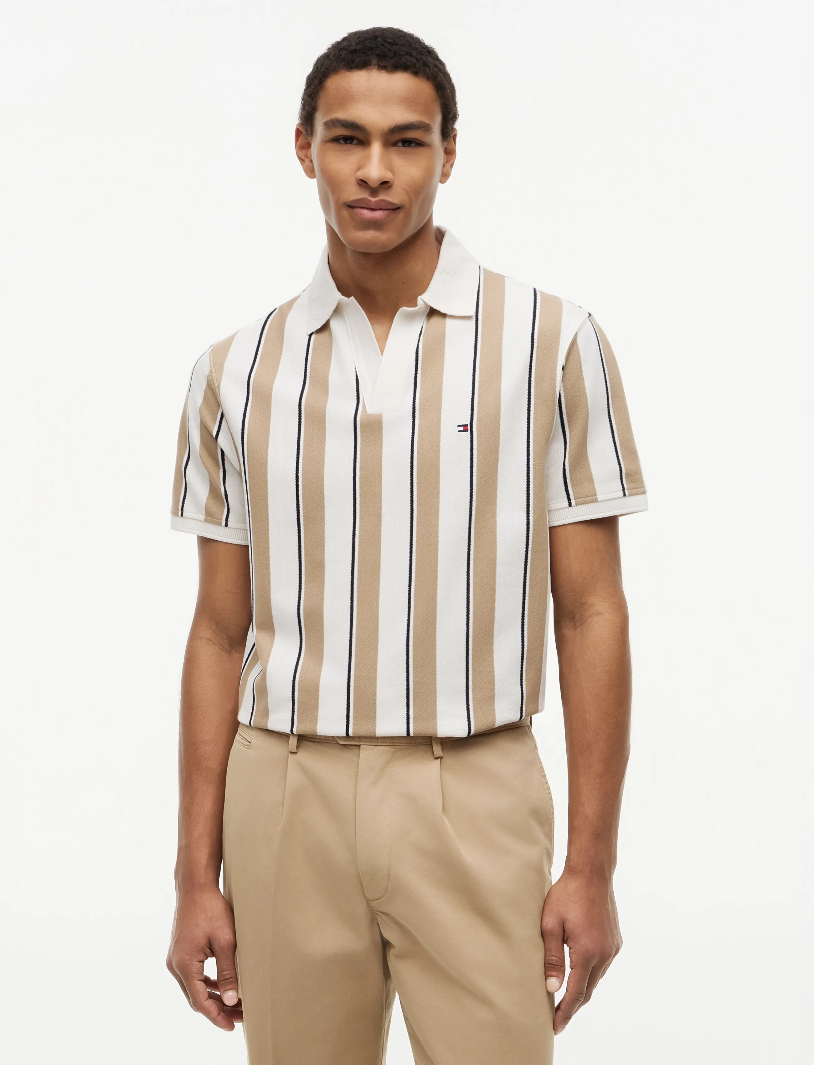 V Neck Crepe Classic Polo