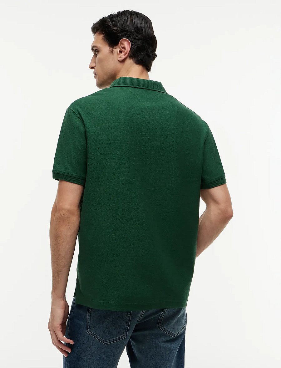 Tommy Hilfiger - V NECK CREPE CLASSIC POLO - kortærmede poloer - street green - 2