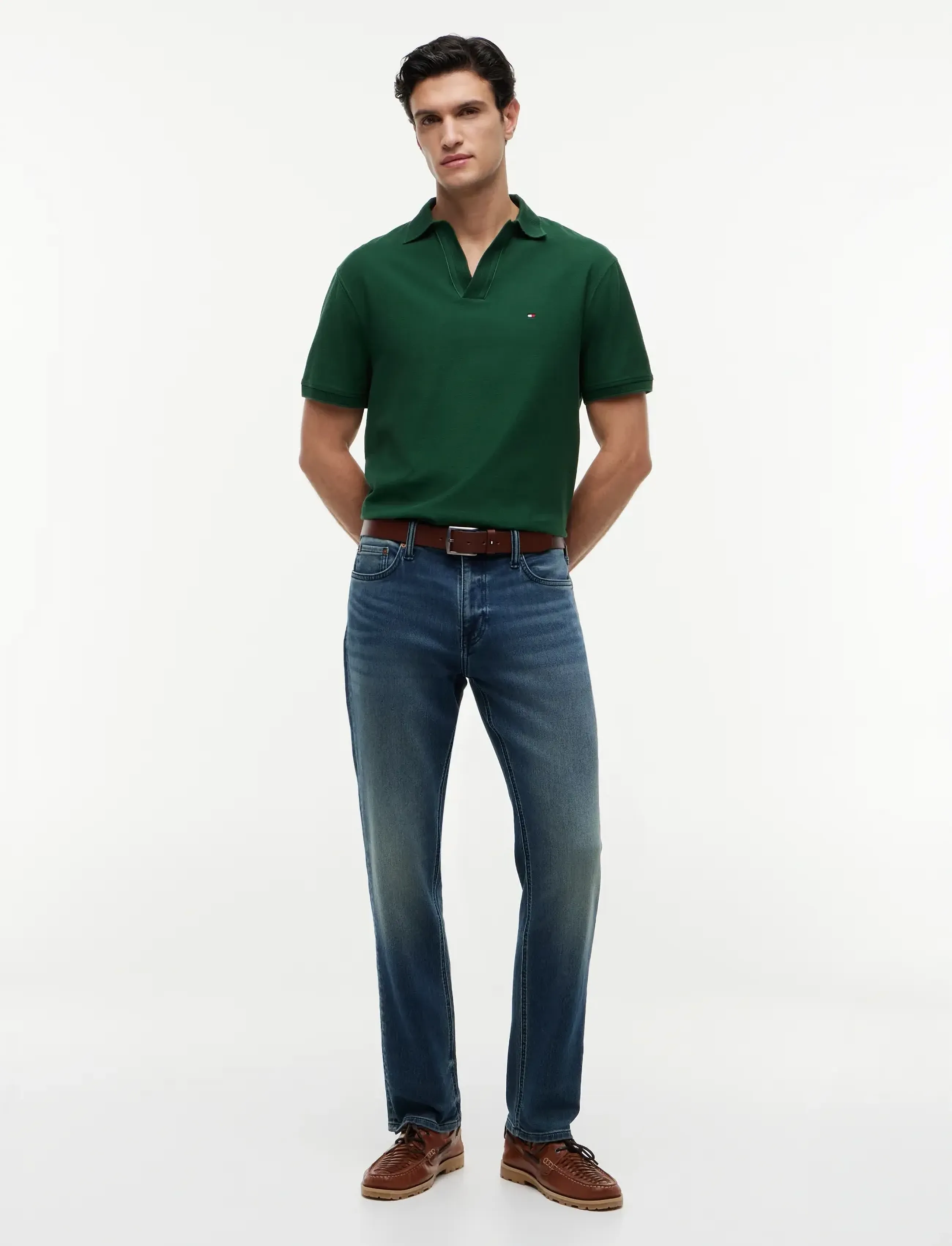 V Neck Crepe Classic Polo 4