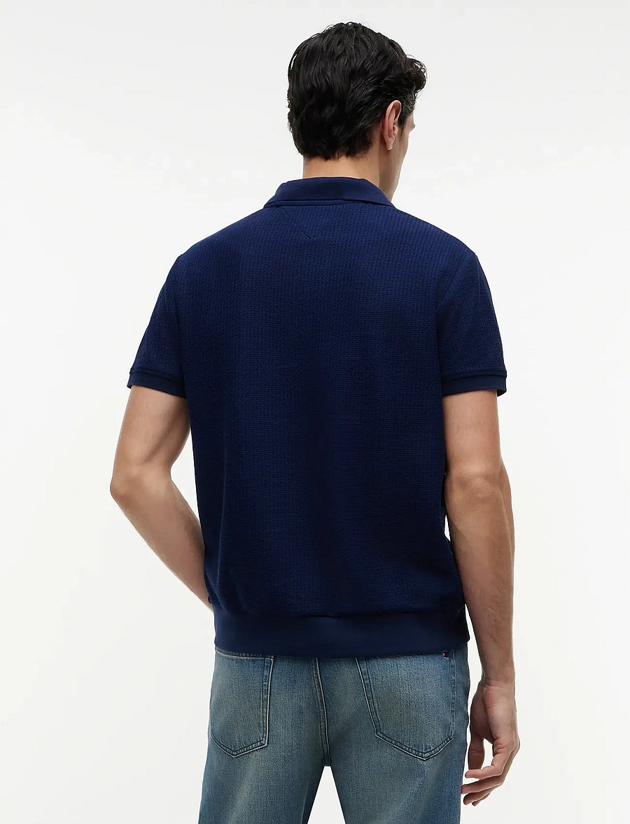 Tommy Hilfiger - JONNY COLLAR TEXTURE REG POLO - dzianinowe bluzki polo - carbon navy - 2