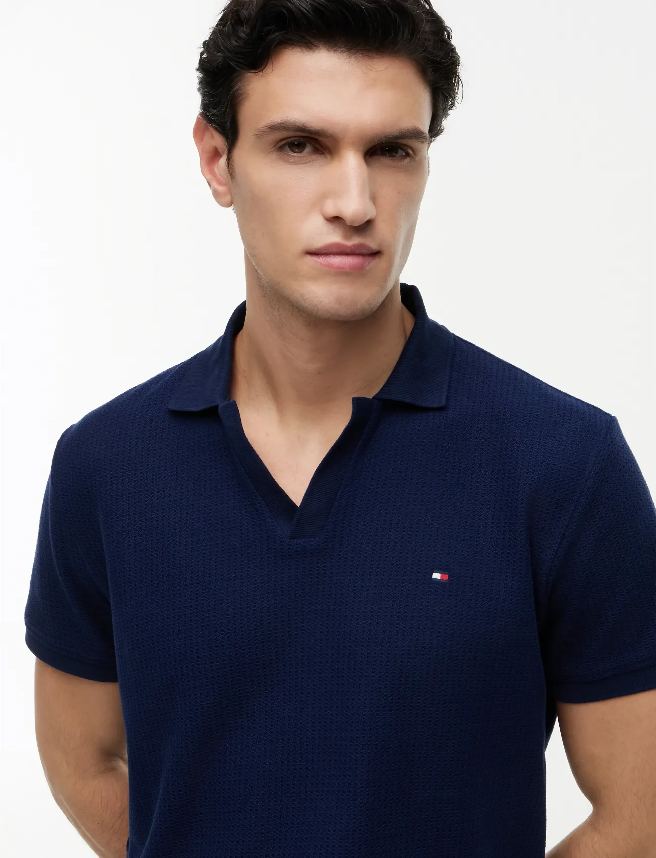 Tommy Hilfiger - JONNY COLLAR TEXTURE REG POLO - knitted polos - carbon navy - 3