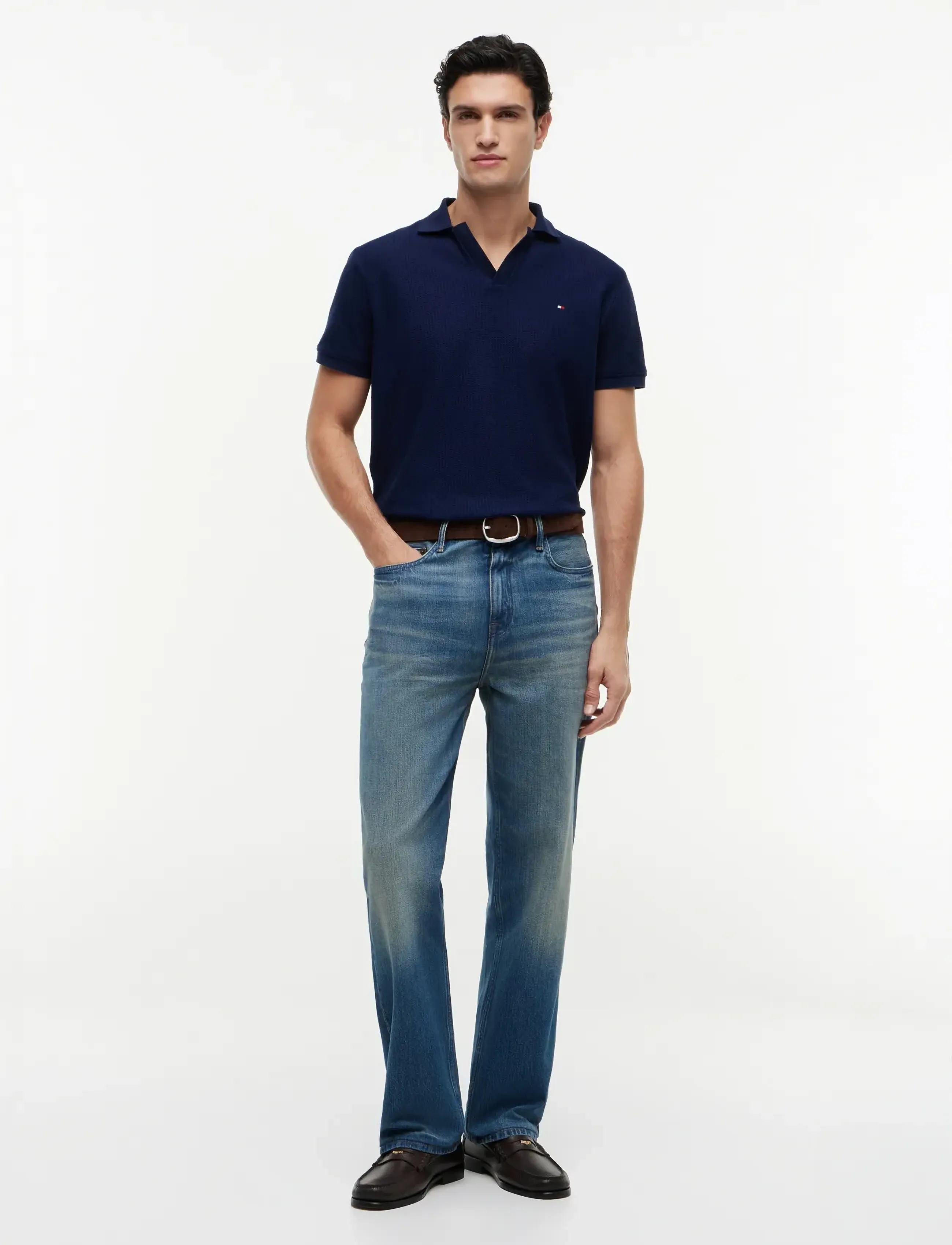Tommy Hilfiger - JONNY COLLAR TEXTURE REG POLO - knitted polos - carbon navy - 4