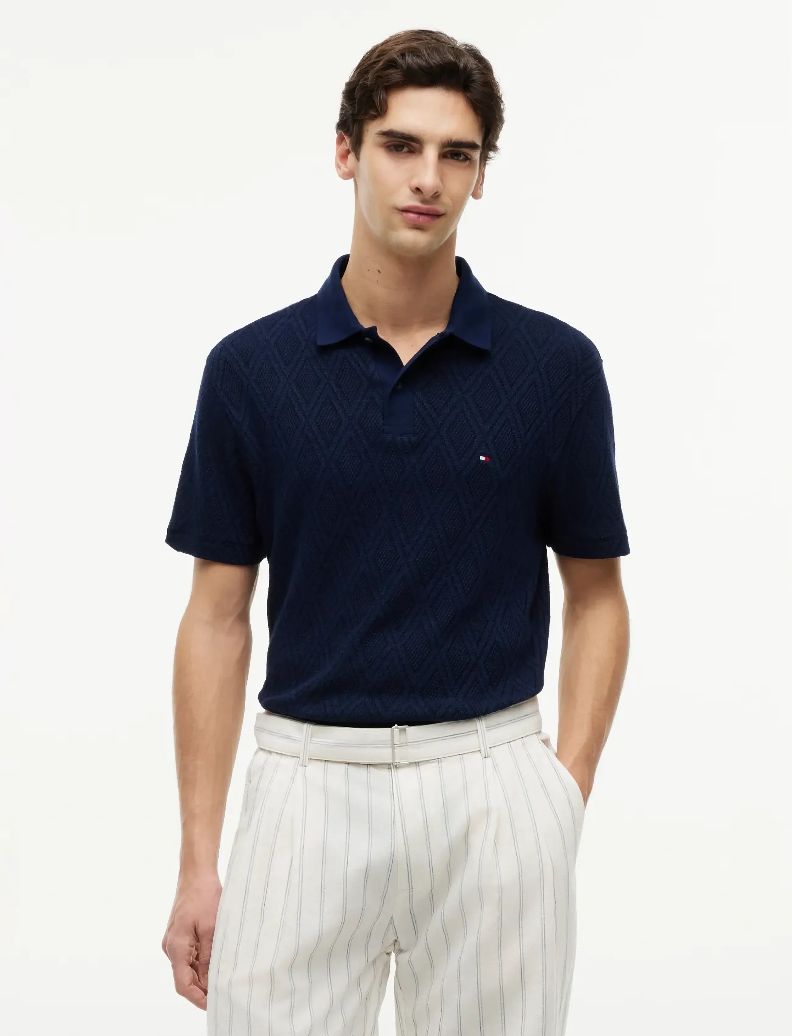 Tommy Hilfiger JACQUARD CLASSIC FIT POLO - Shop efter stil - CARBON NAVY / navy