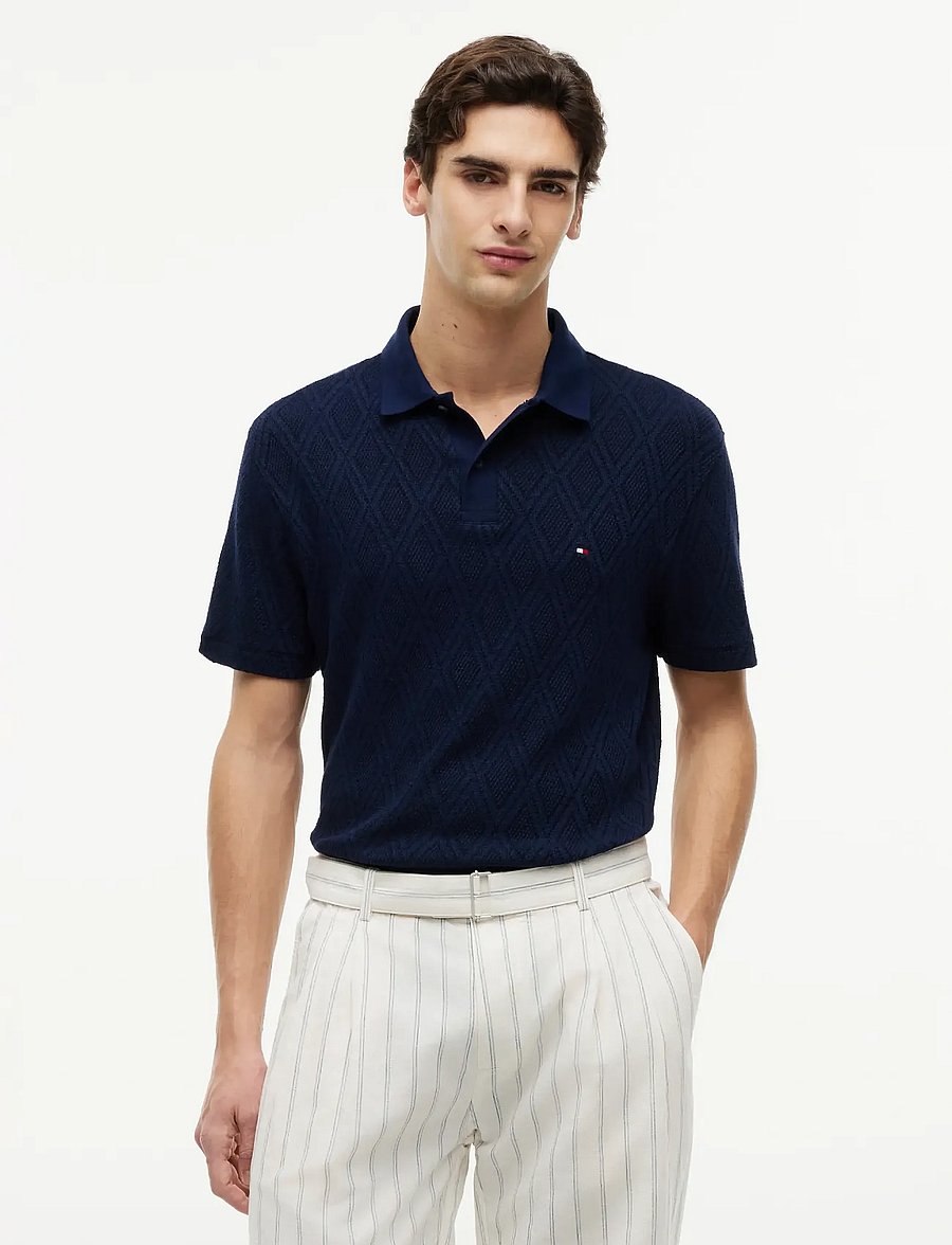 Tommy Hilfiger - JACQUARD CLASSIC FIT POLO - kurzärmelig - carbon navy - 0