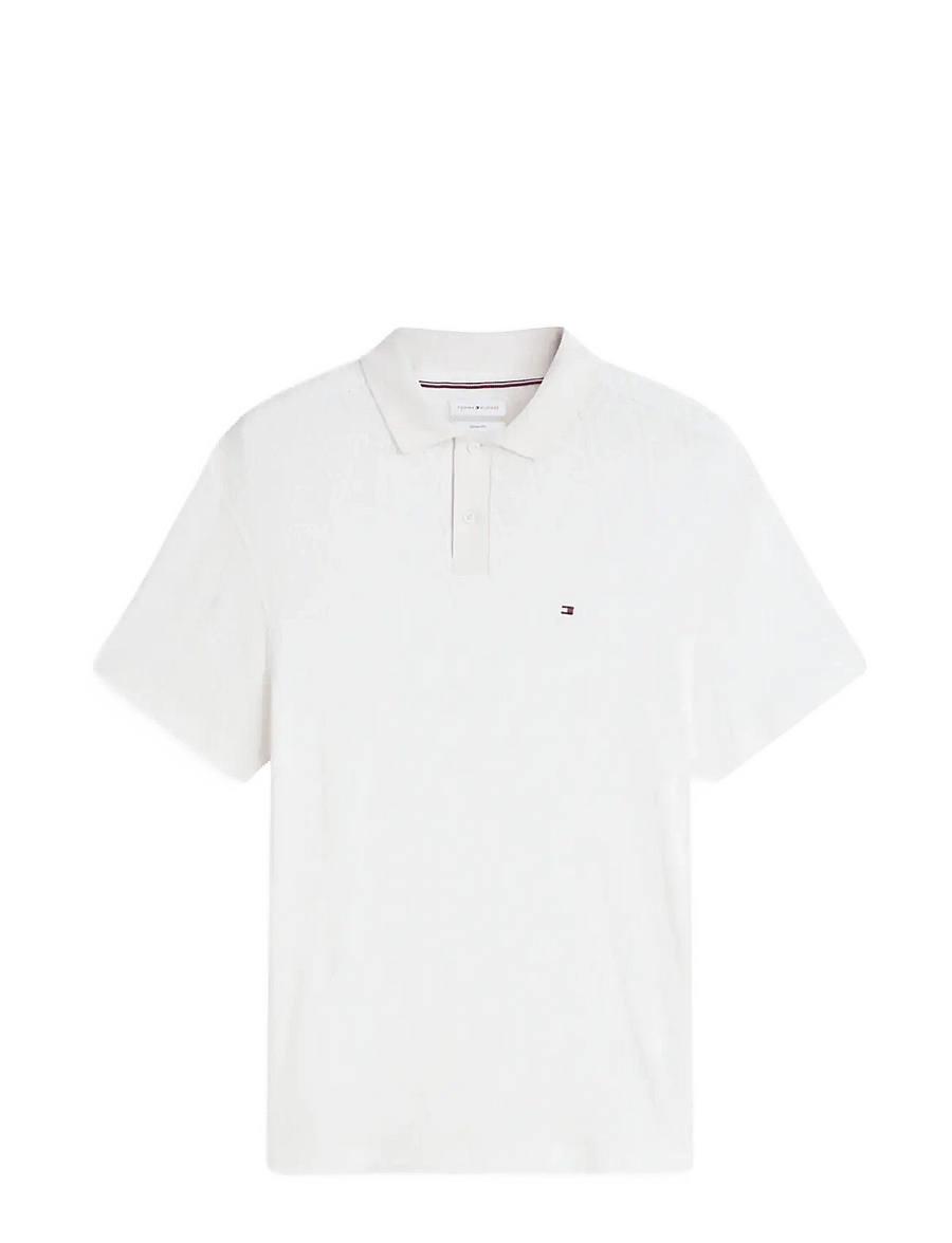 Tommy Hilfiger - JACQUARD CLASSIC FIT POLO - short-sleeved polos - ivory petal - 1