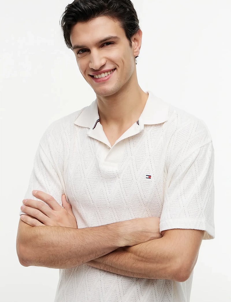Tommy Hilfiger - JACQUARD CLASSIC FIT POLO - kortærmede poloer - ivory petal - 3