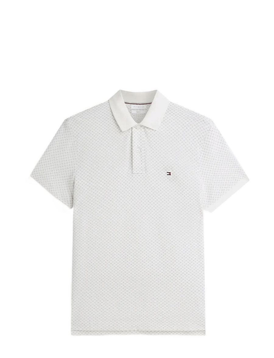 Tommy Hilfiger - MICROPRINT PIQUE REG POLO - kortärmade pikéer - ivory petal - 1