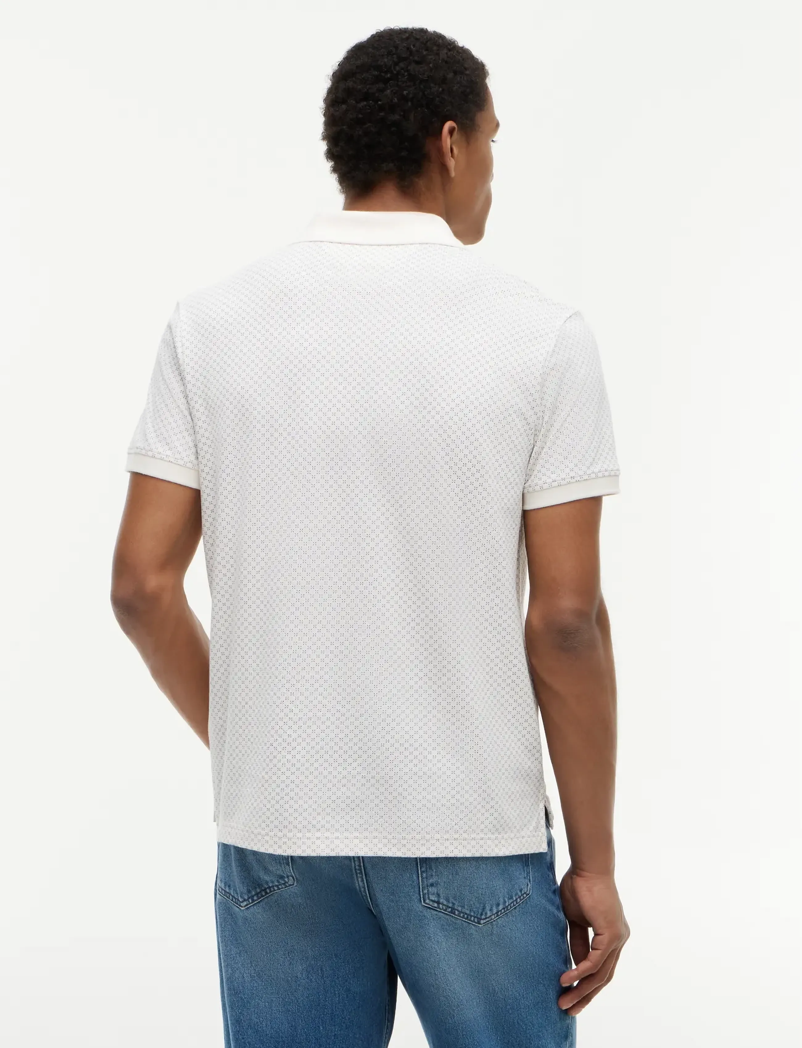 Tommy Hilfiger - MICROPRINT PIQUE REG POLO - kortärmade pikéer - ivory petal - 2