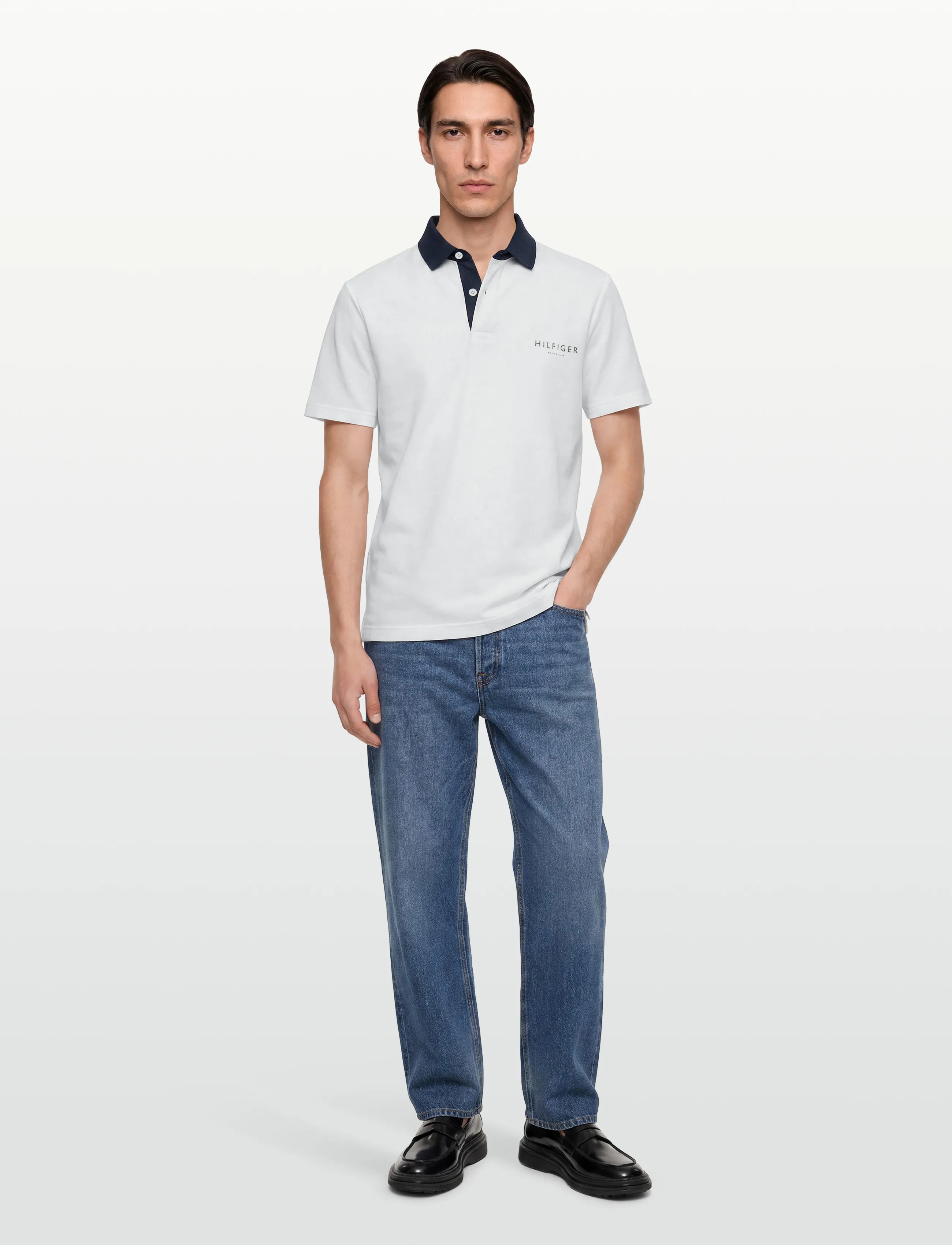 Tommy Hilfiger ATH CLASSIC FIT RUGBY POLO - Tøj - WHITE / white