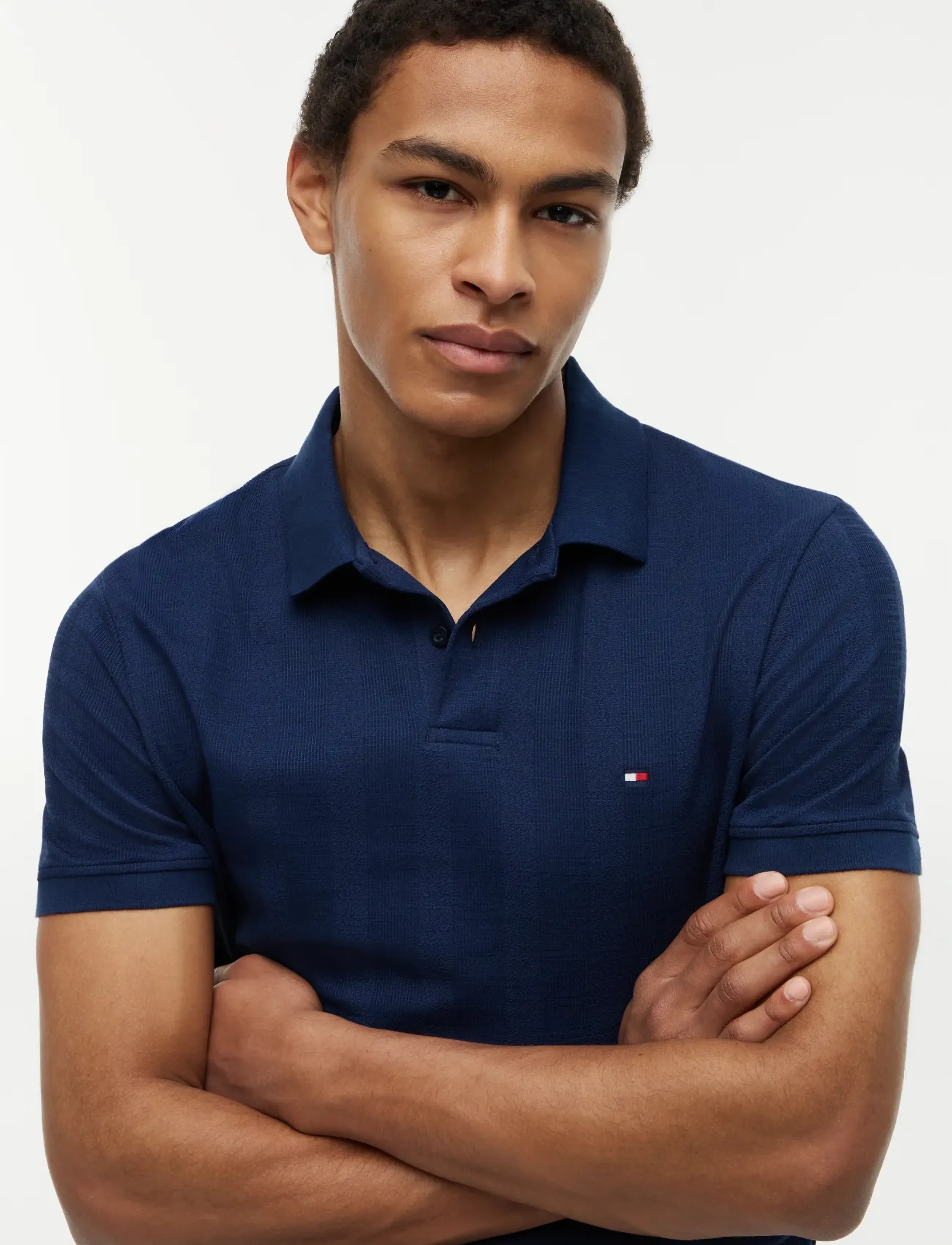 Tommy Hilfiger - VERTICAL TONAL STRIPE REG POLO - premium-styles - carbon navy - 3