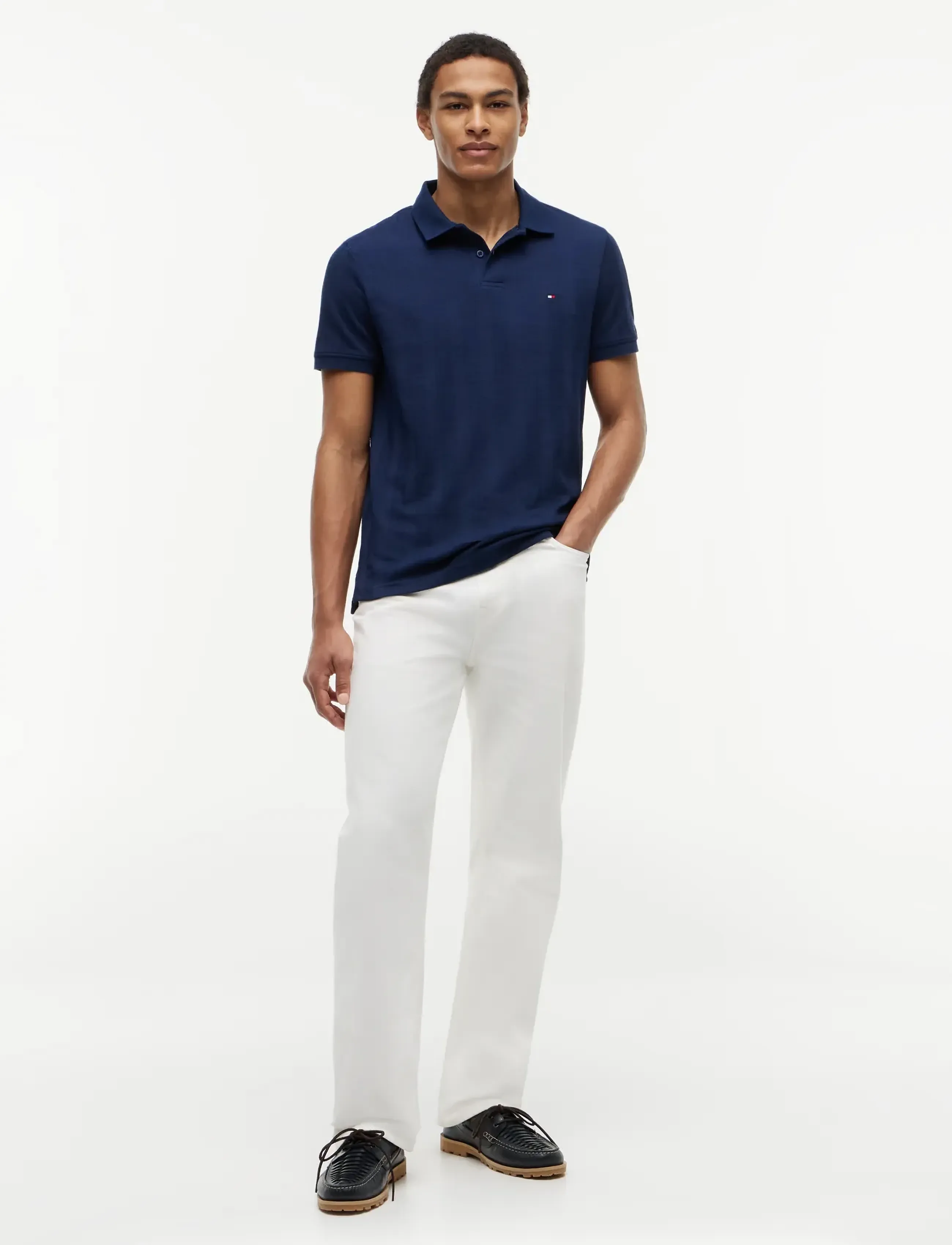 Tommy Hilfiger - VERTICAL TONAL STRIPE REG POLO - premium-styles - carbon navy - 4