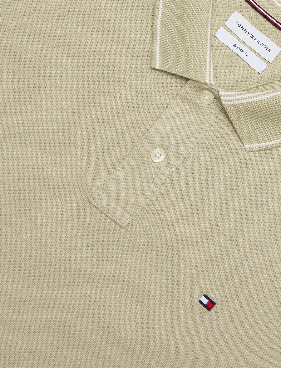 Tommy Hilfiger - STRIPE UNDERCLLR PIQUE REG POLO - kurzärmelig - batique khaki - 2