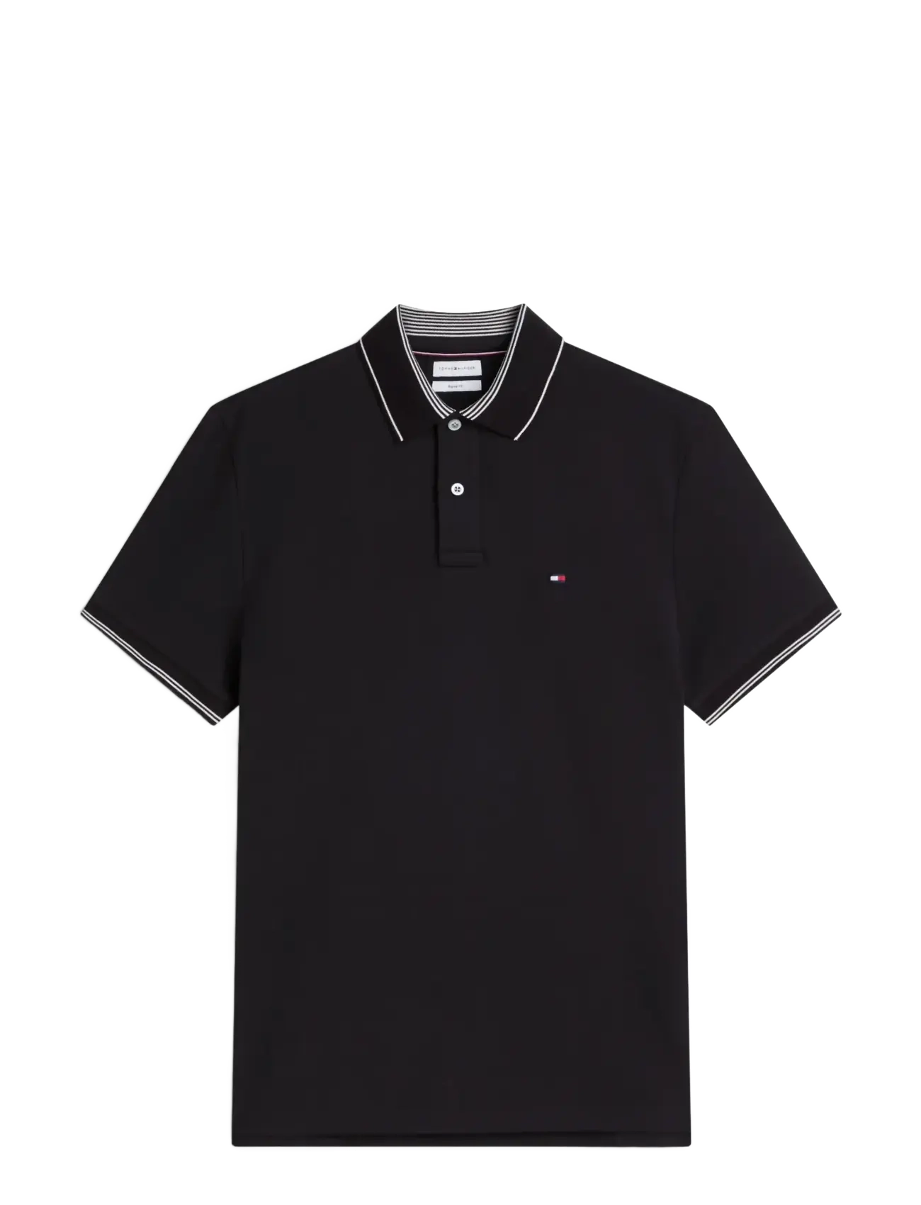 Tommy Hilfiger - STRIPE UNDERCLLR PIQUE REG POLO - kortärmade pikéer - black - 1