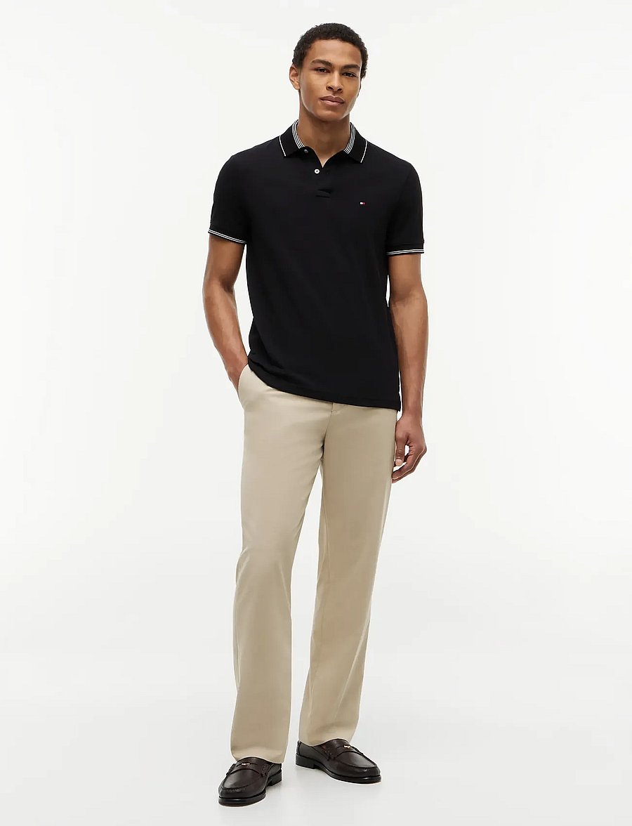 Tommy Hilfiger - STRIPE UNDERCLLR PIQUE REG POLO - kortärmade pikéer - black - 4