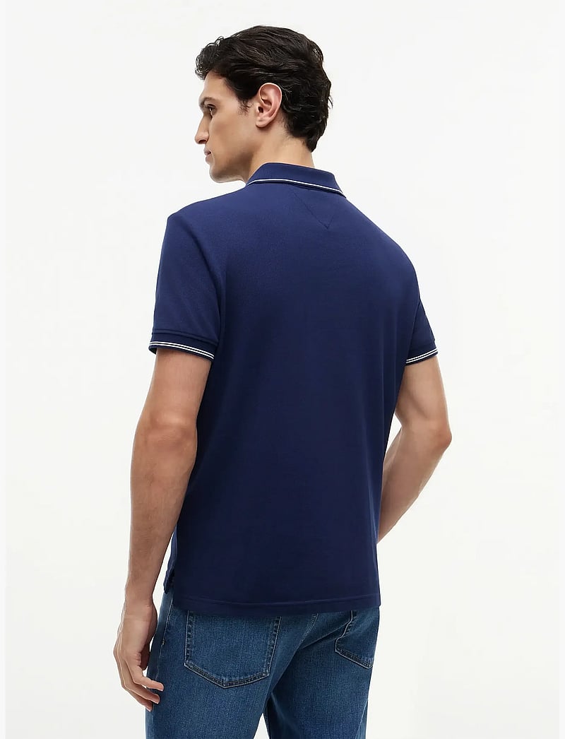 Tommy Hilfiger - STRIPE UNDERCLLR PIQUE REG POLO - kortærmede poloer - carbon navy - 2