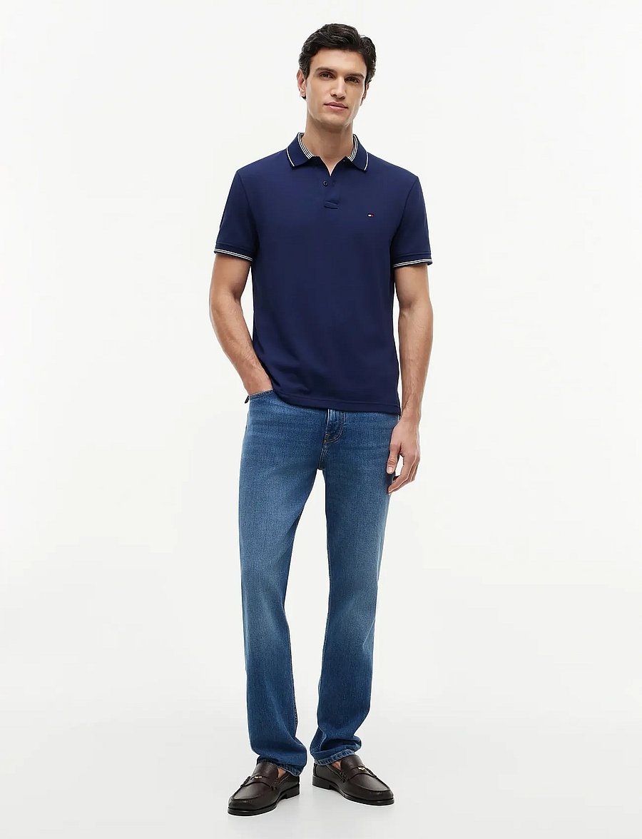 Tommy Hilfiger - STRIPE UNDERCLLR PIQUE REG POLO - kurzärmelig - carbon navy - 4