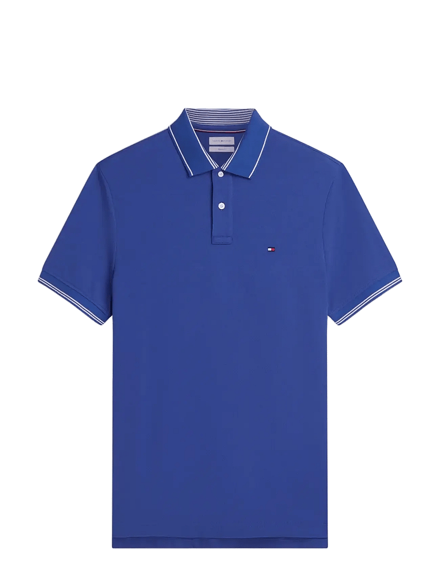 Tommy Hilfiger - STRIPE UNDERCLLR PIQUE REG POLO - kurzärmelig - pigment blue - 1