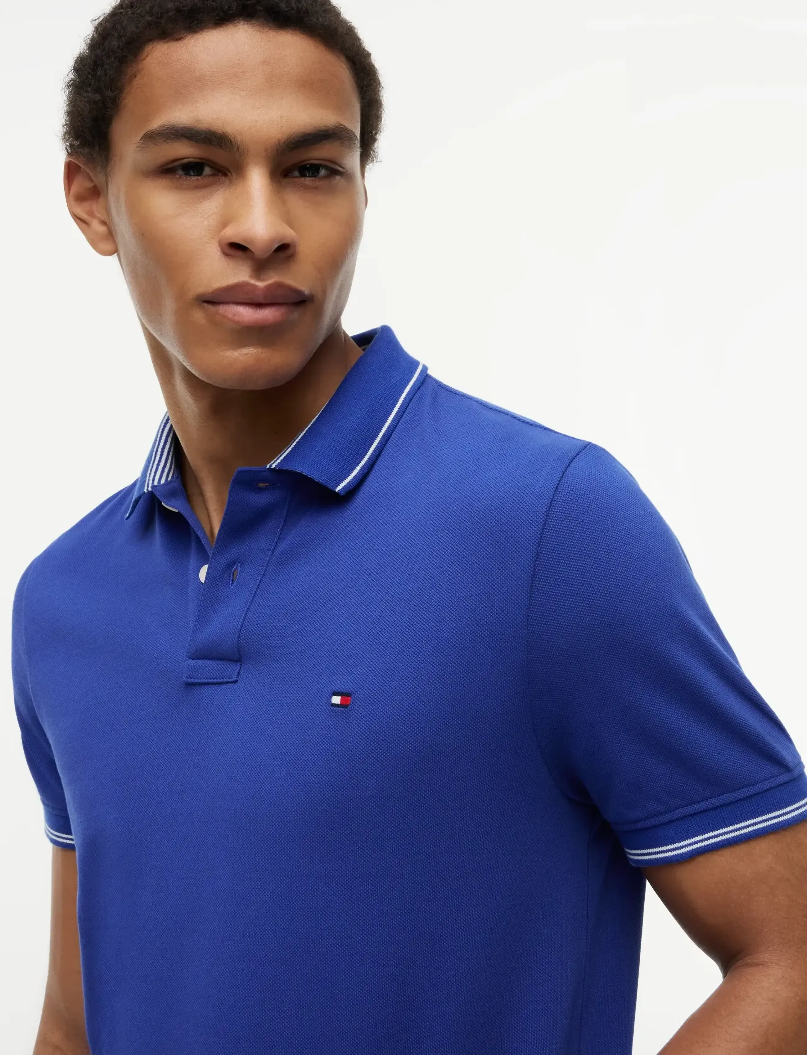 Tommy Hilfiger - STRIPE UNDERCLLR PIQUE REG POLO - premium-styles - pigment blue - 3