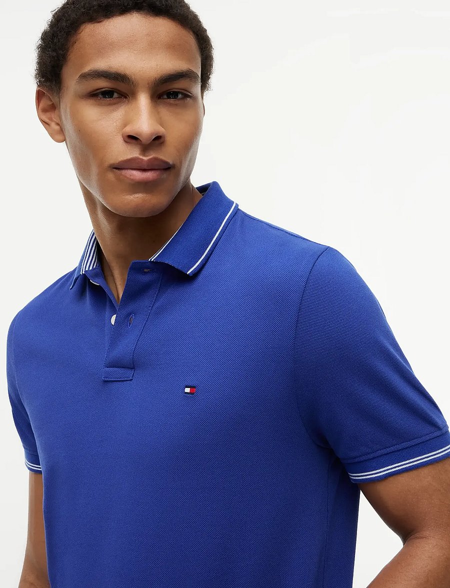 Tommy Hilfiger - STRIPE UNDERCLLR PIQUE REG POLO - kurzärmelig - pigment blue - 3
