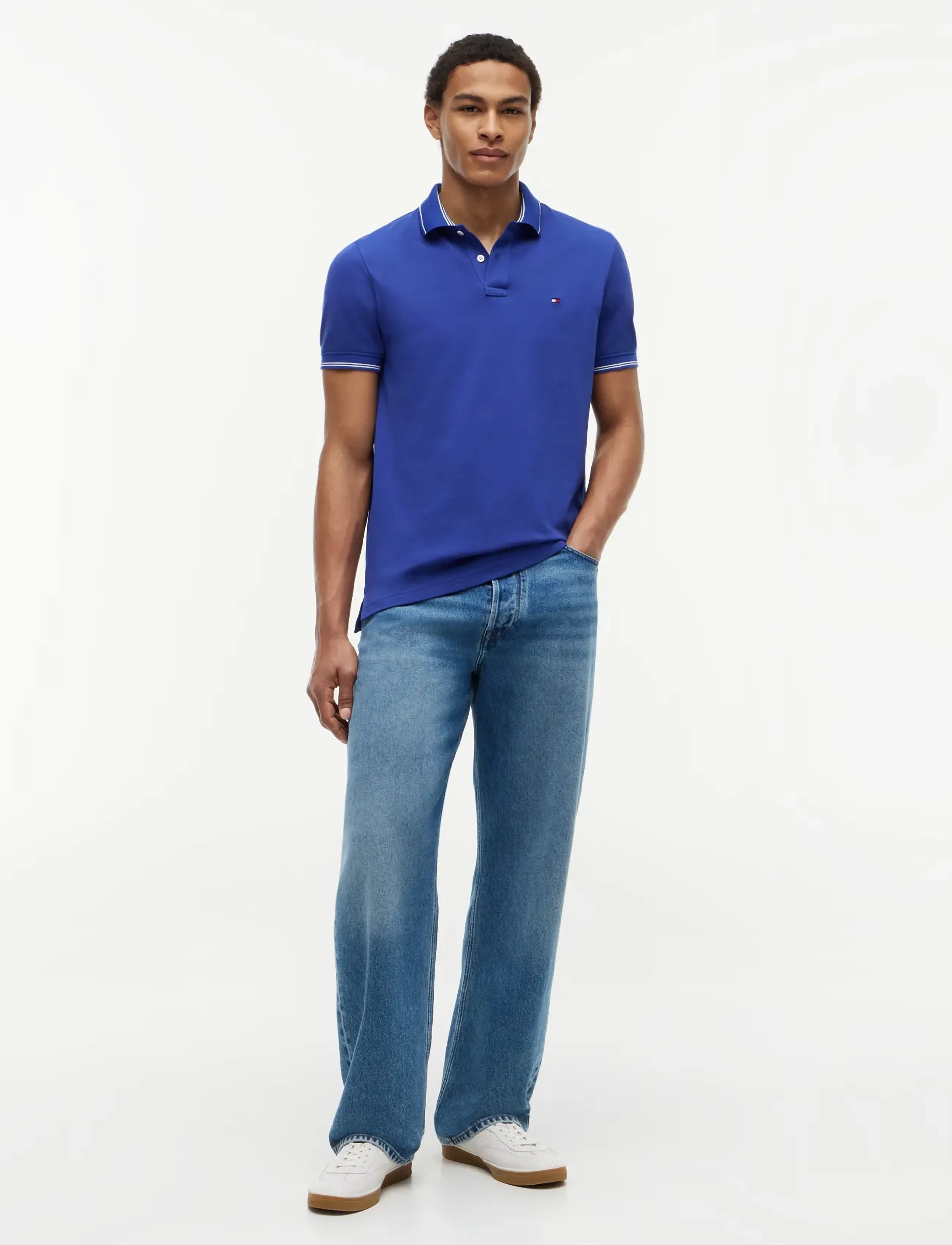 Tommy Hilfiger - STRIPE UNDERCLLR PIQUE REG POLO - premium-styles - pigment blue - 4